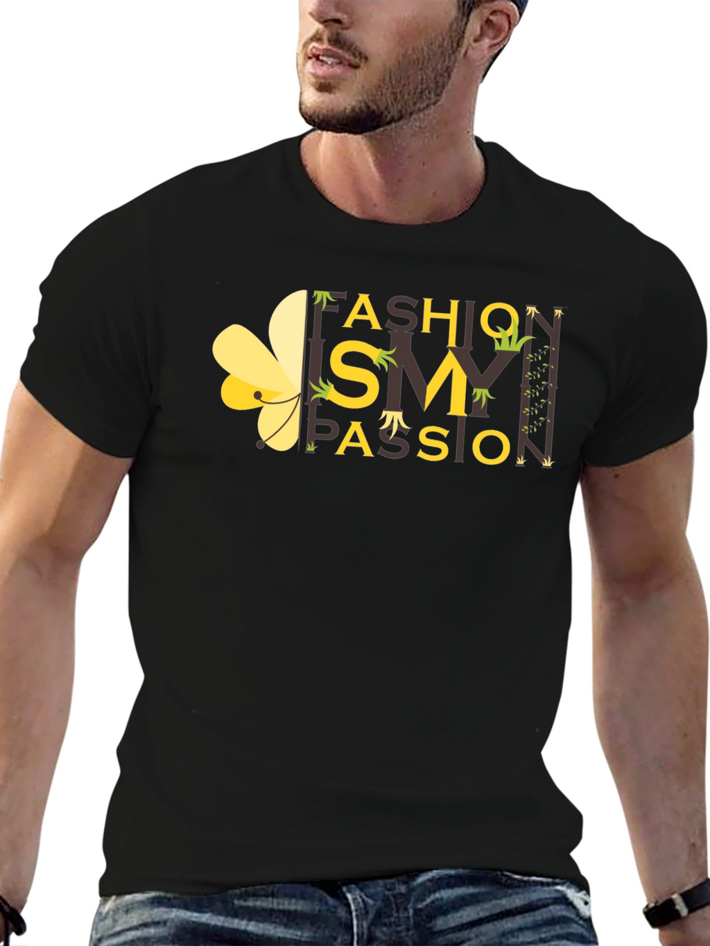 Fashion Passion Graphic Print Black T-Shirt