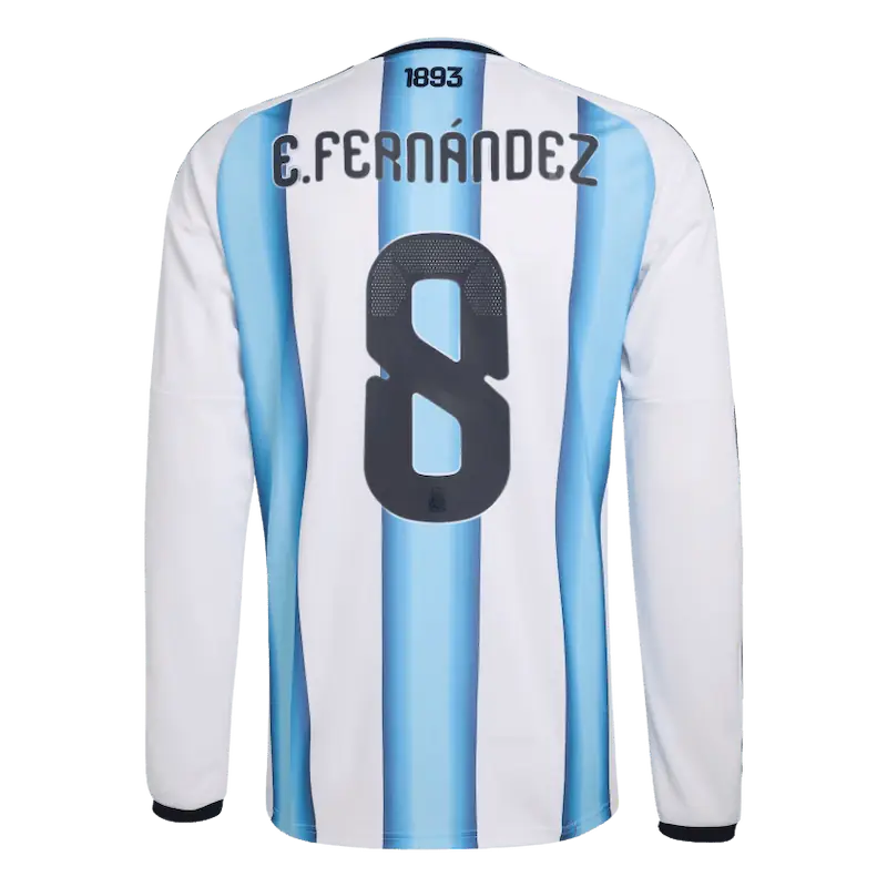 Enzo Fernandez 2026 Argentina Long Sleeve Home Jersey Back