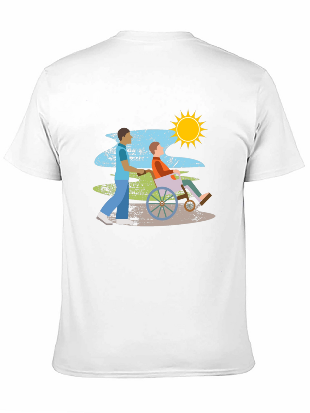 Caring Wheelchair Design Black T-Shirt