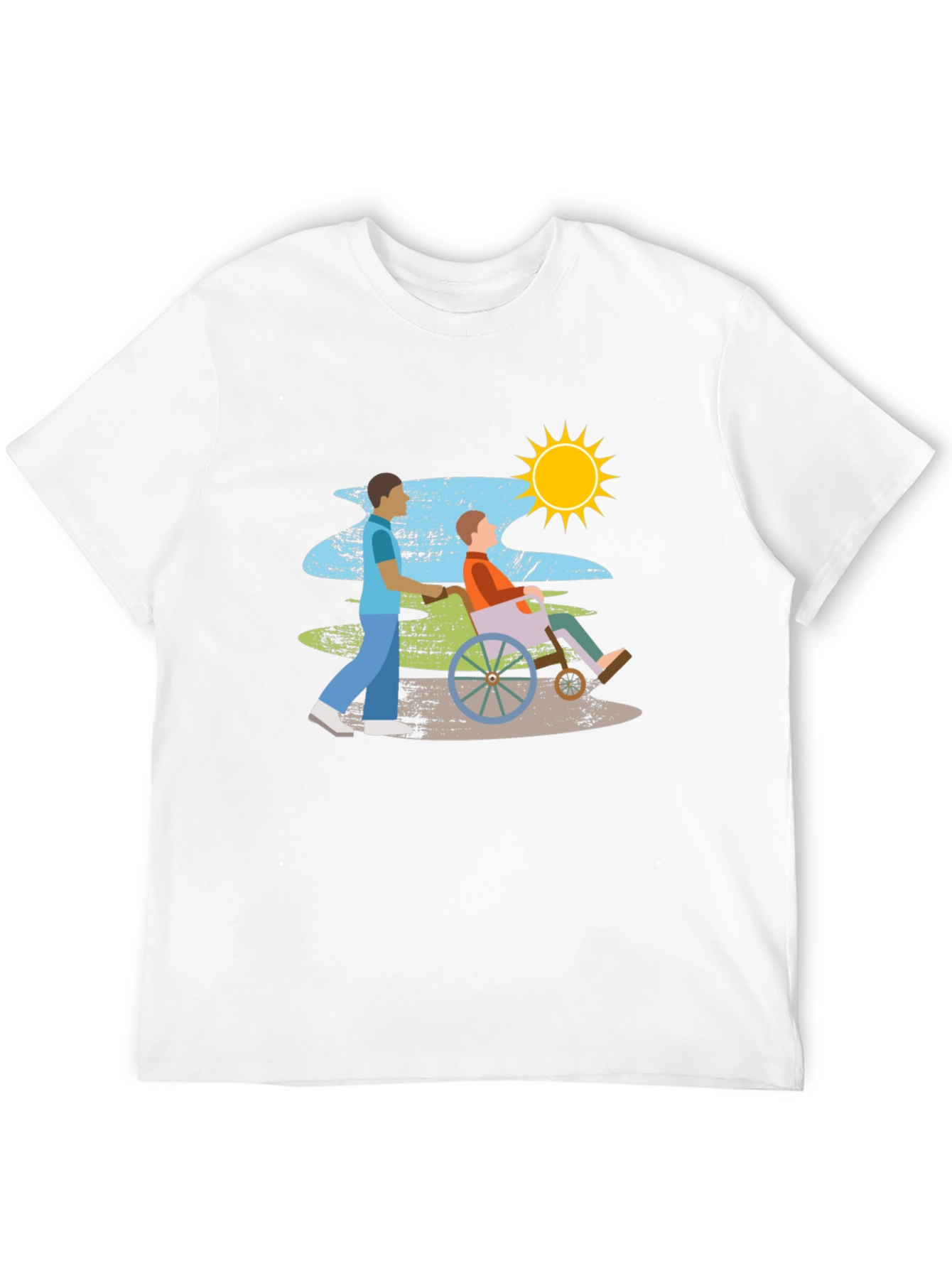 Caring Wheelchair Design Black T-Shirt