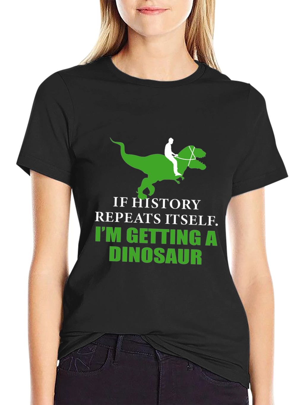 History Repeats Dinosaur T-Shirt Funny Graphic Tee