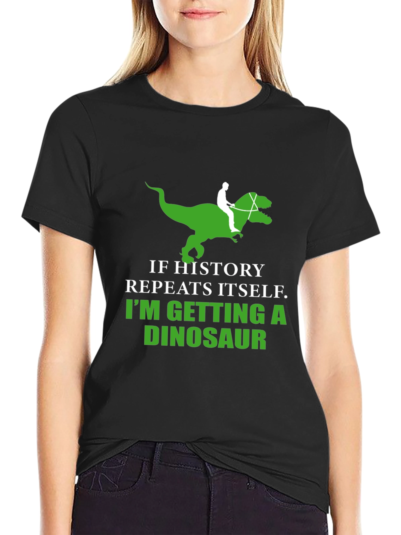 History Repeats Dinosaur T-Shirt Funny Graphic Tee