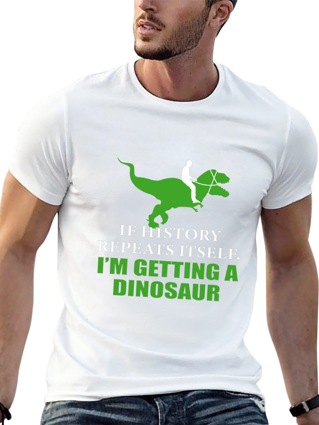 History Repeats Dinosaur T-Shirt Funny Graphic Tee