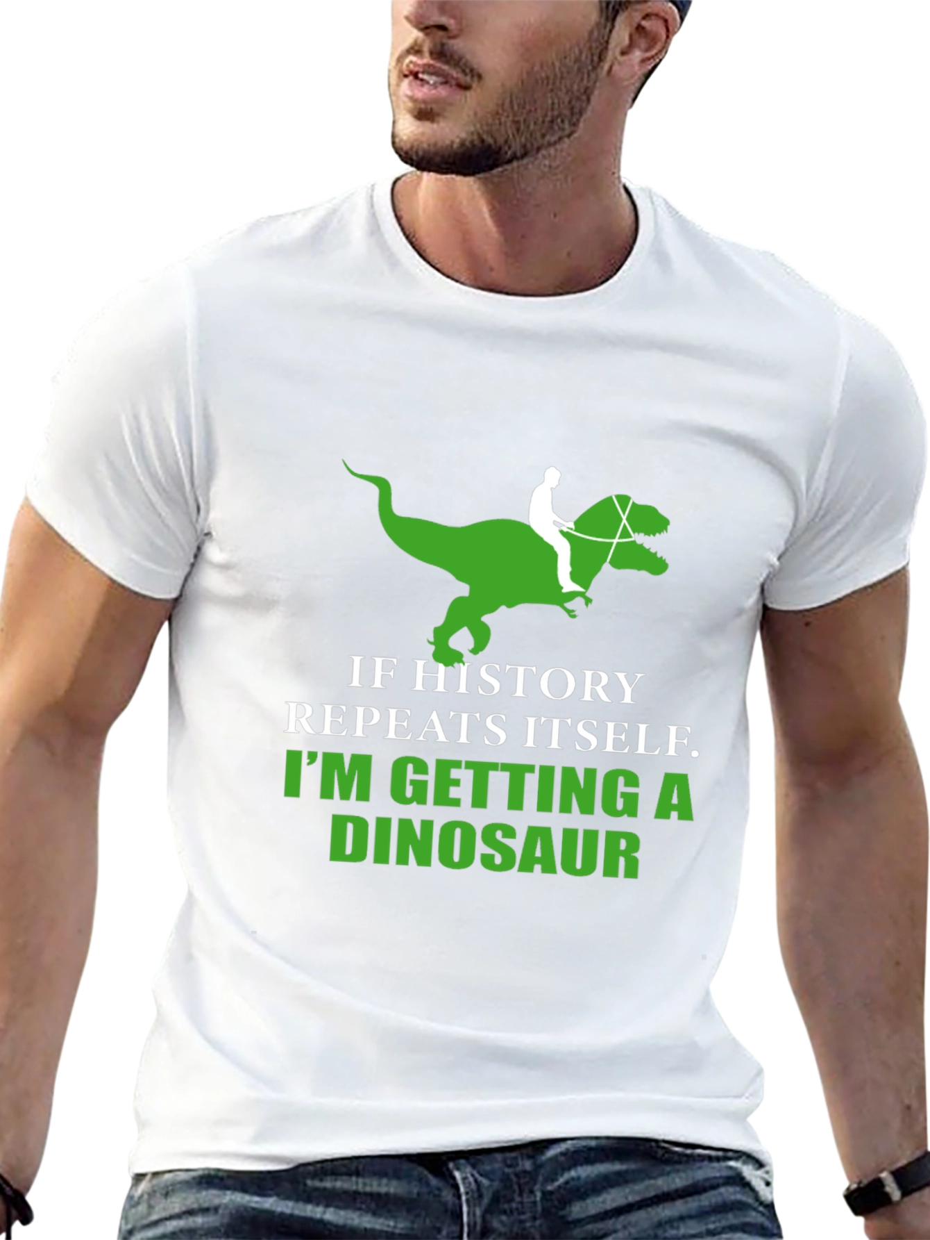 History Repeats Dinosaur T-Shirt Funny Graphic Tee