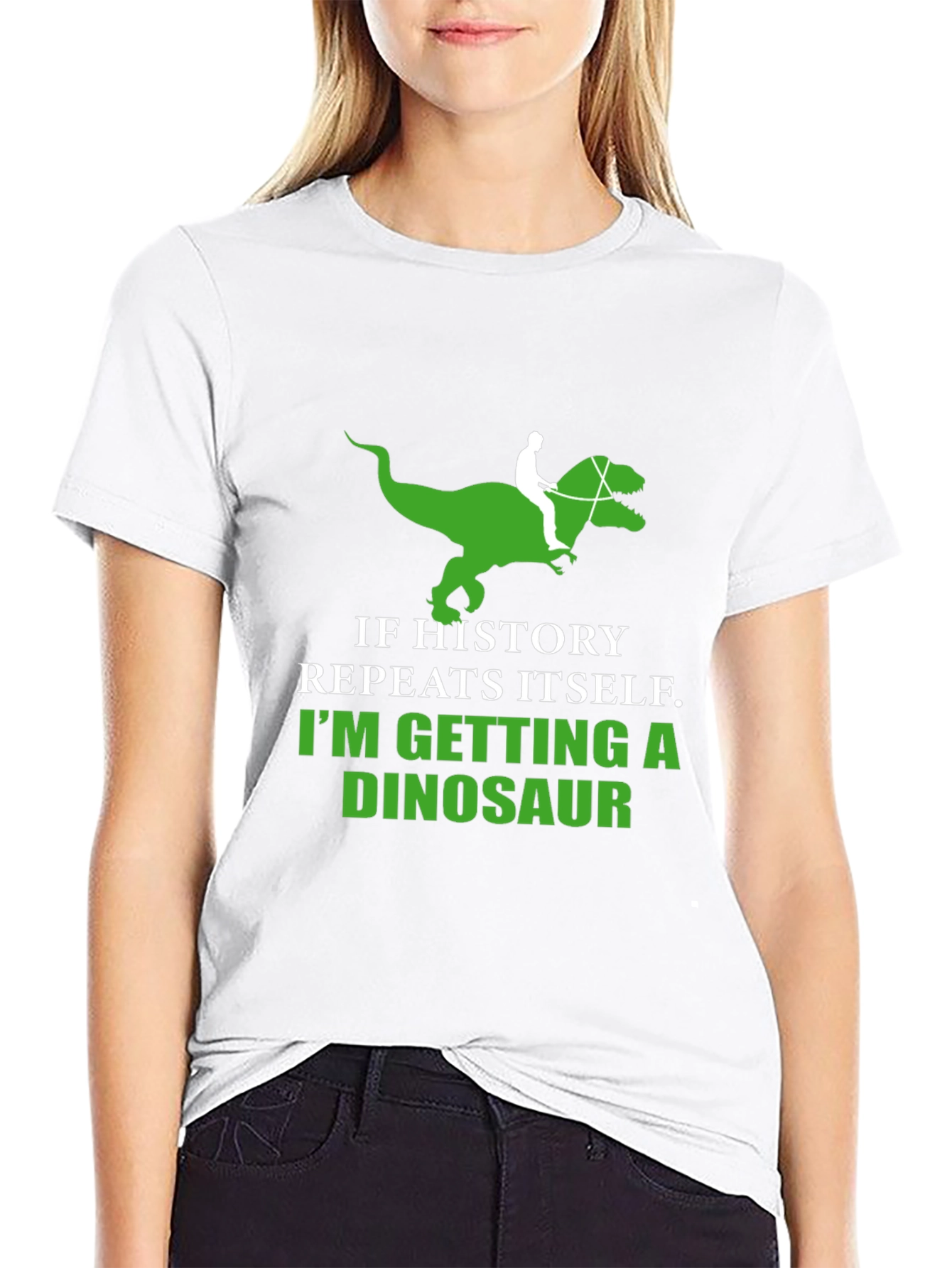 History Repeats Dinosaur T-Shirt Funny Graphic Tee