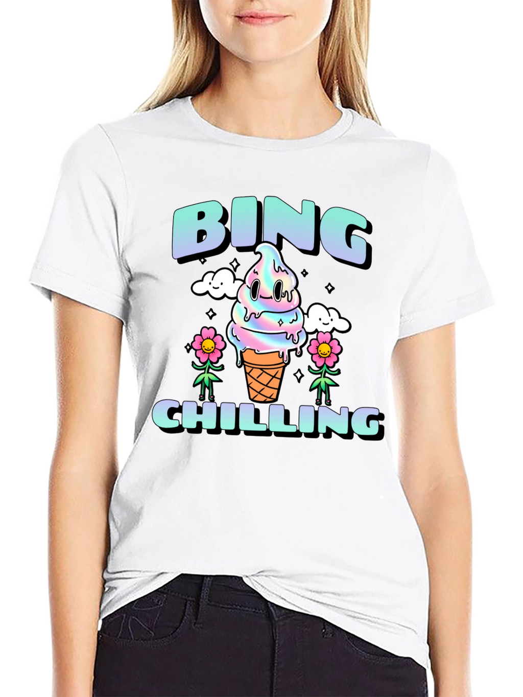 Bing Chilling Graphic Tee - Cool Ice Cream Design