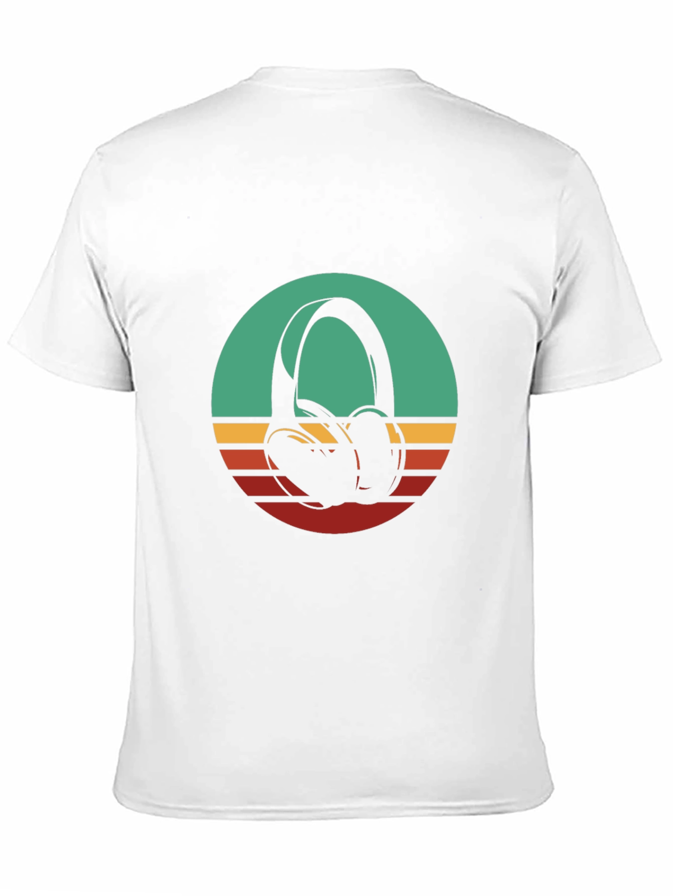 Retro Headphones Graphic Tee - Black Cotton Blend