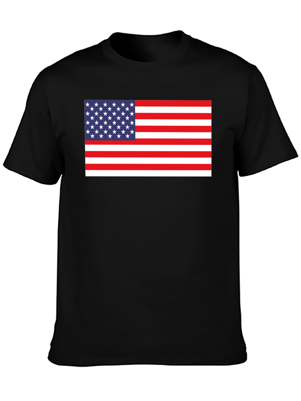 American Flag Graphic Tee - Black Cotton Blend