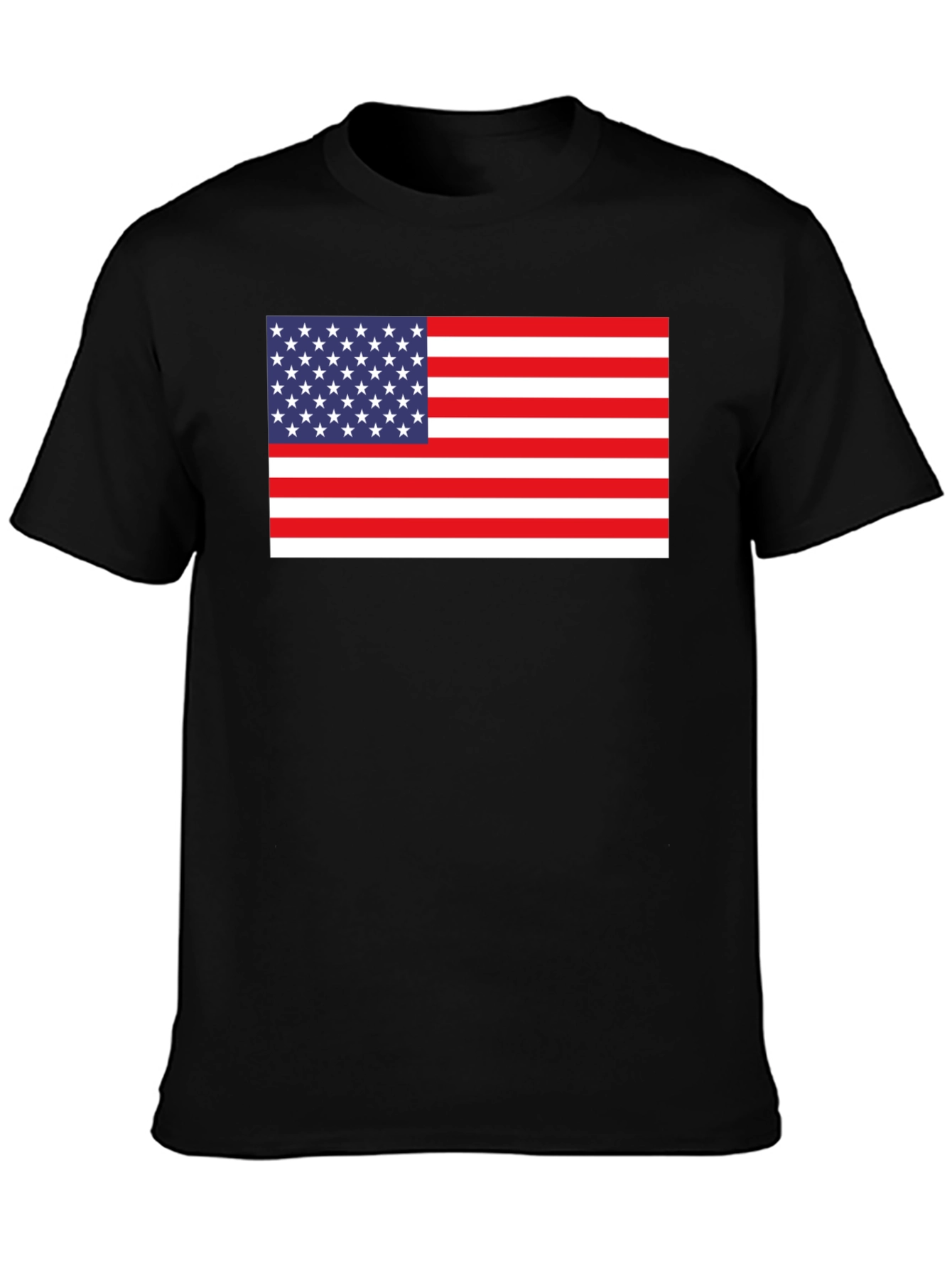 American Flag Graphic Tee - Black Cotton Blend