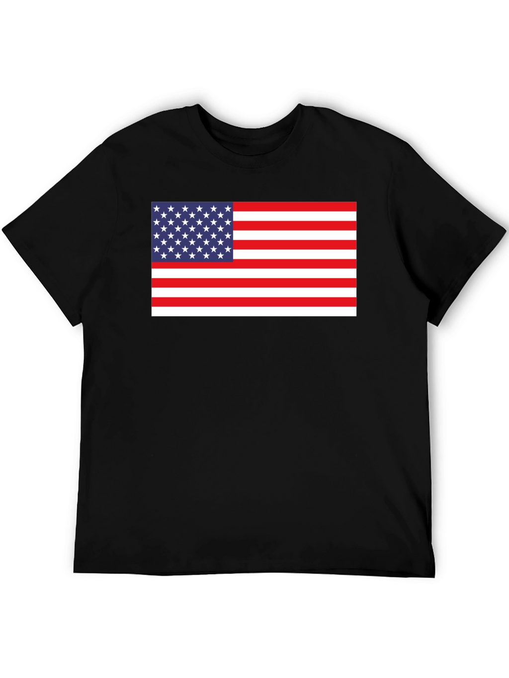 American Flag Graphic Tee - Black Cotton Blend