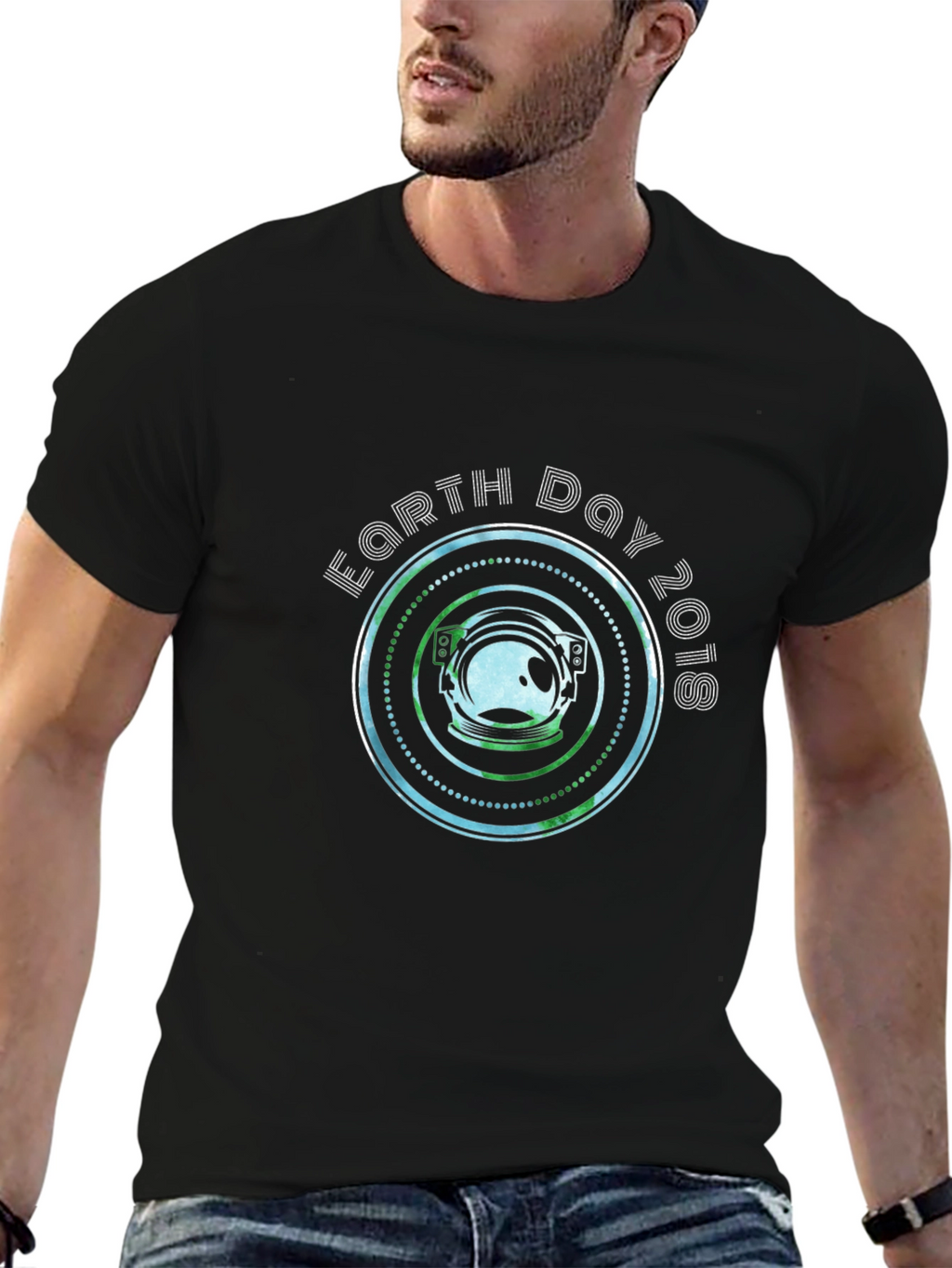 Earth Day 2018 Astronaut Helmet Graphic T-Shirt
