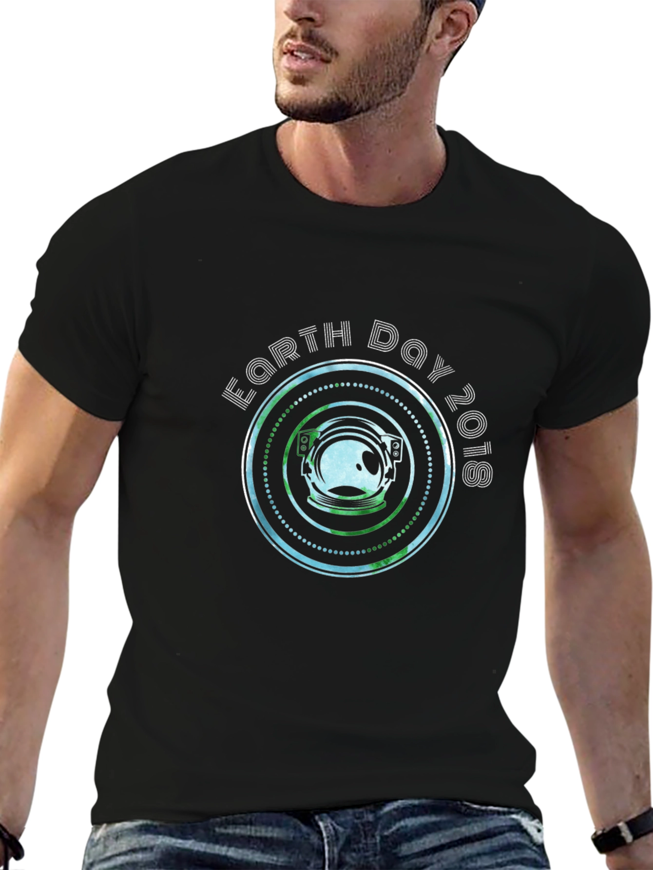 Earth Day 2018 Astronaut Helmet Graphic T-Shirt