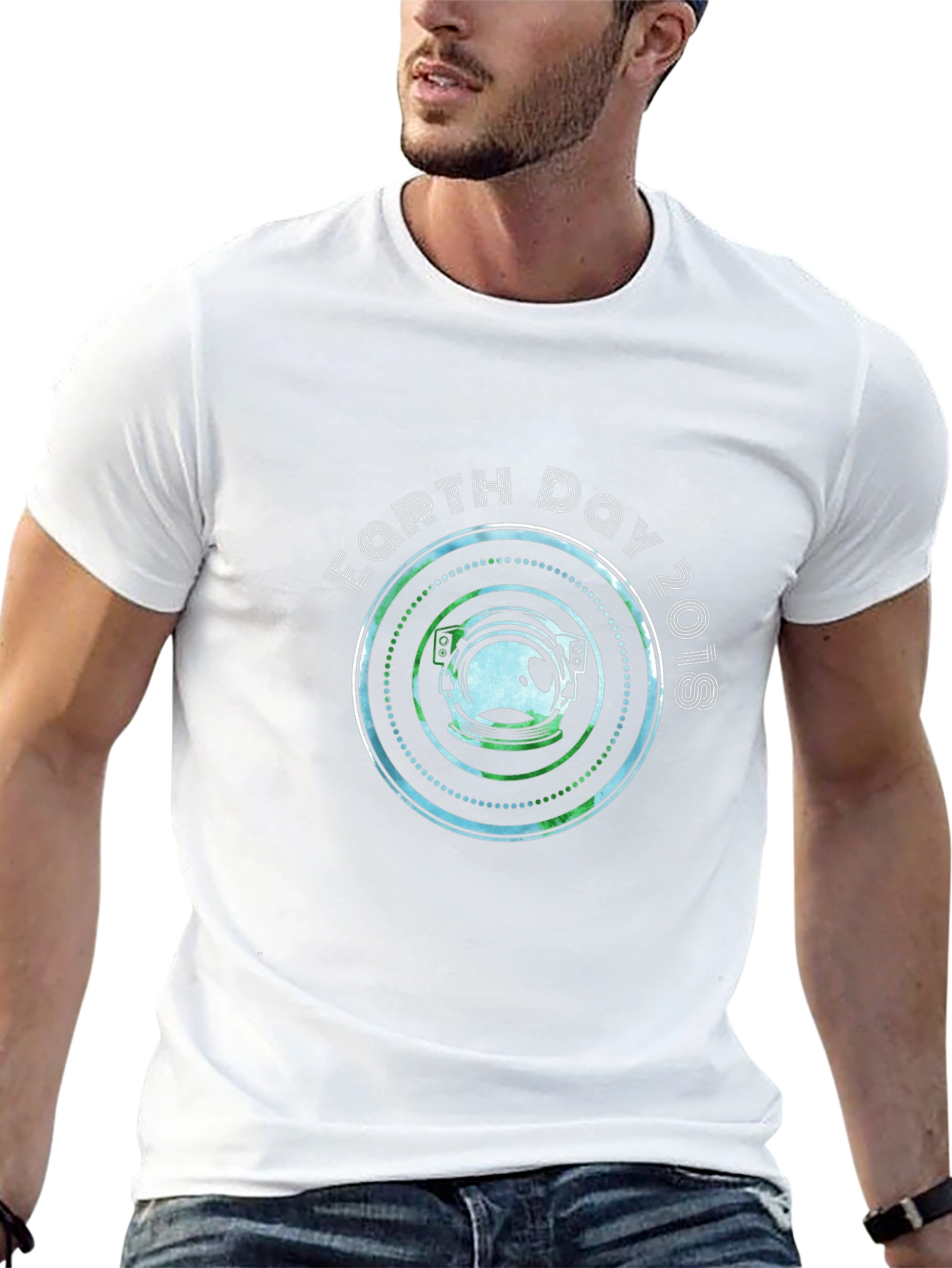 Earth Day 2018 Astronaut Helmet Graphic T-Shirt