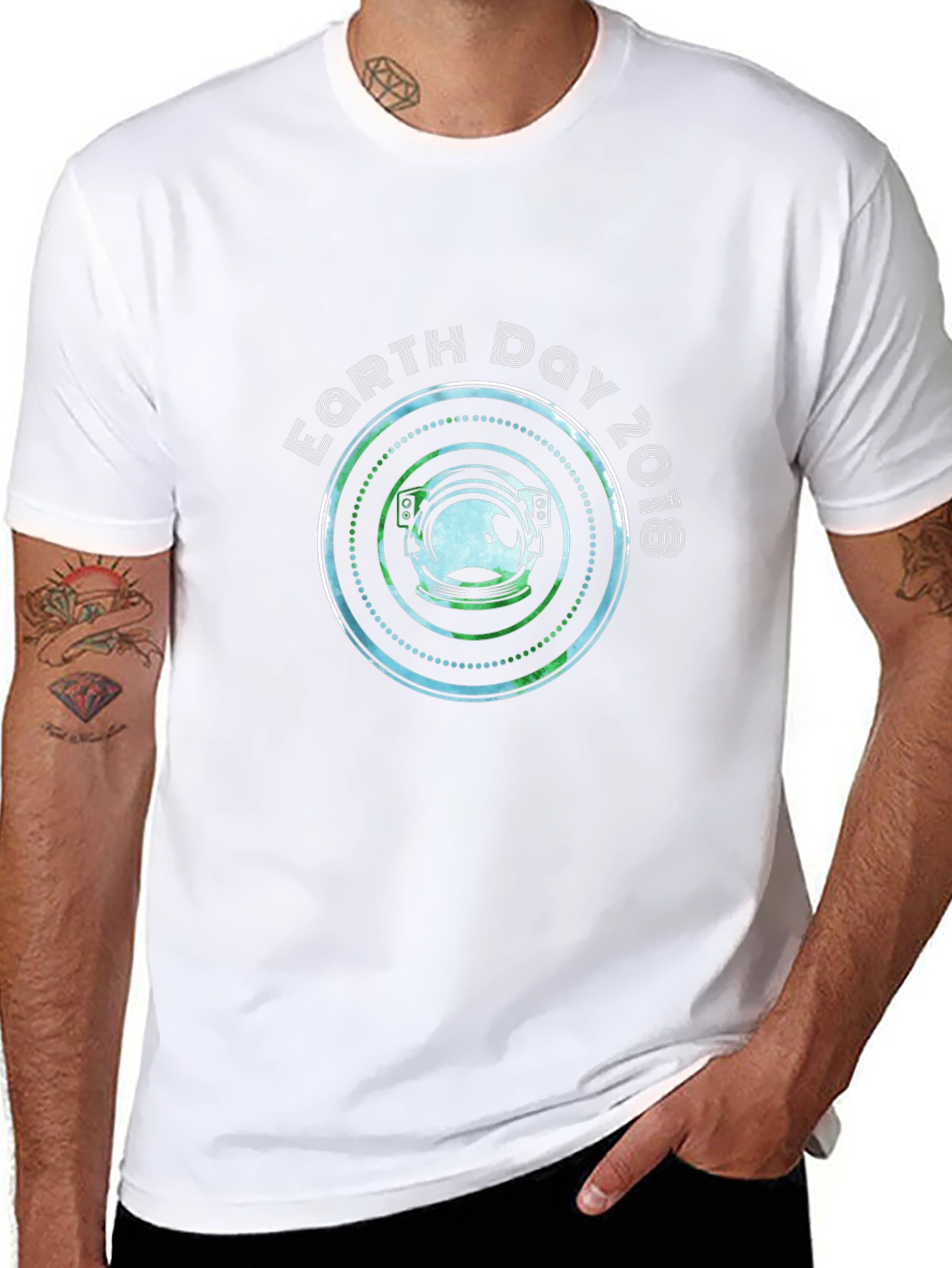Earth Day 2018 Astronaut Helmet Graphic T-Shirt