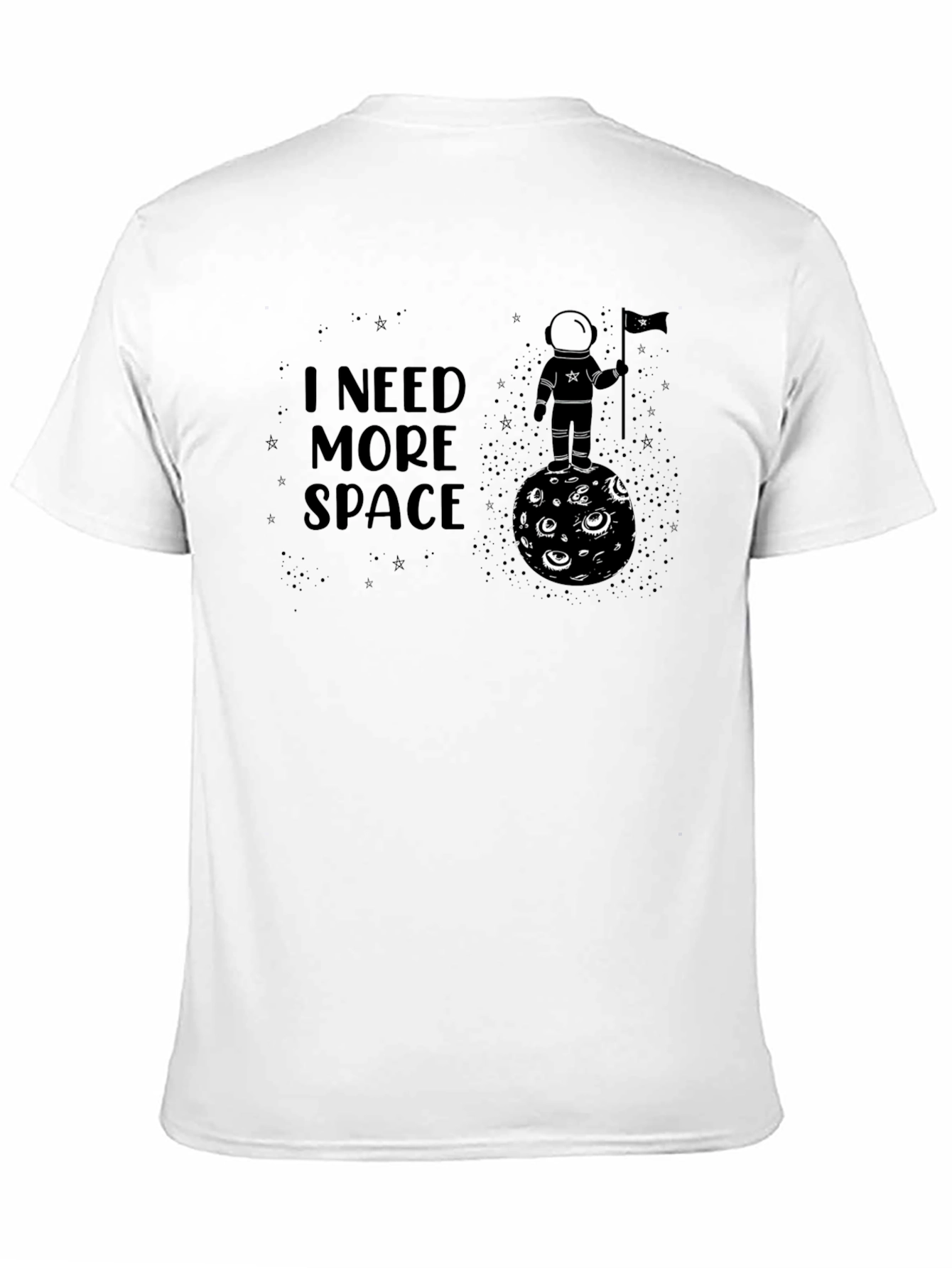 I Need More Space Graphic Tee - Black Cotton Astronaut Design