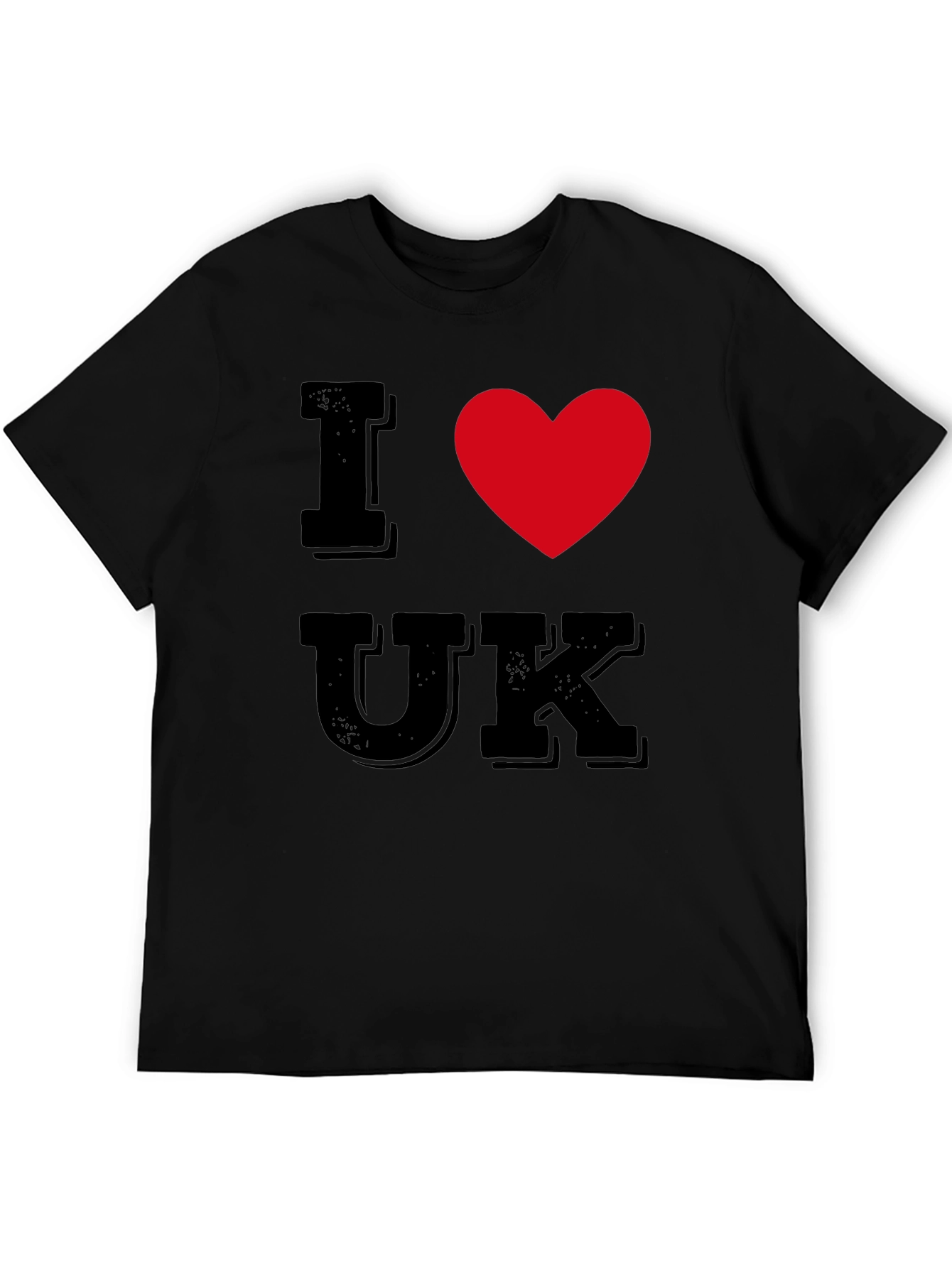 I Heart UK T-Shirt - Black Cotton Tee