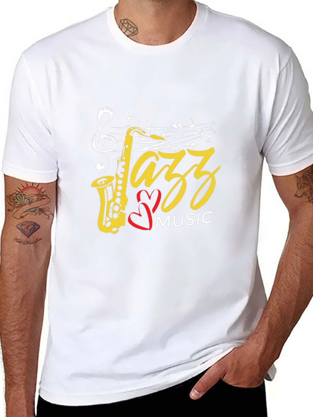 Jazz Music Saxophone Graphic Black T-Shirt
