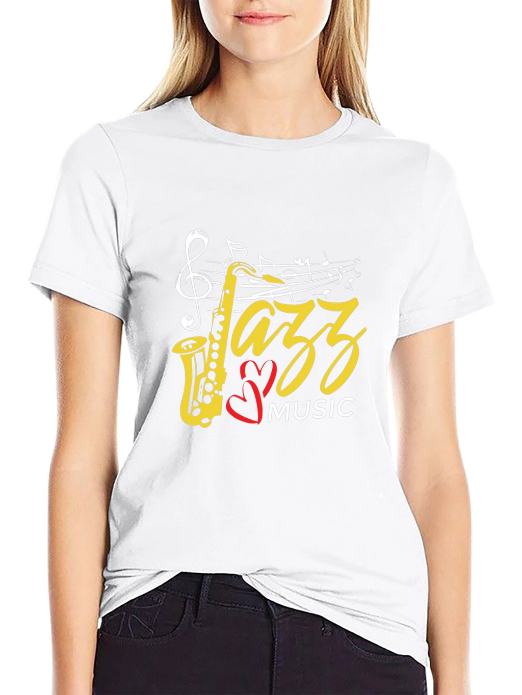 Jazz Music Saxophone Graphic Black T-Shirt