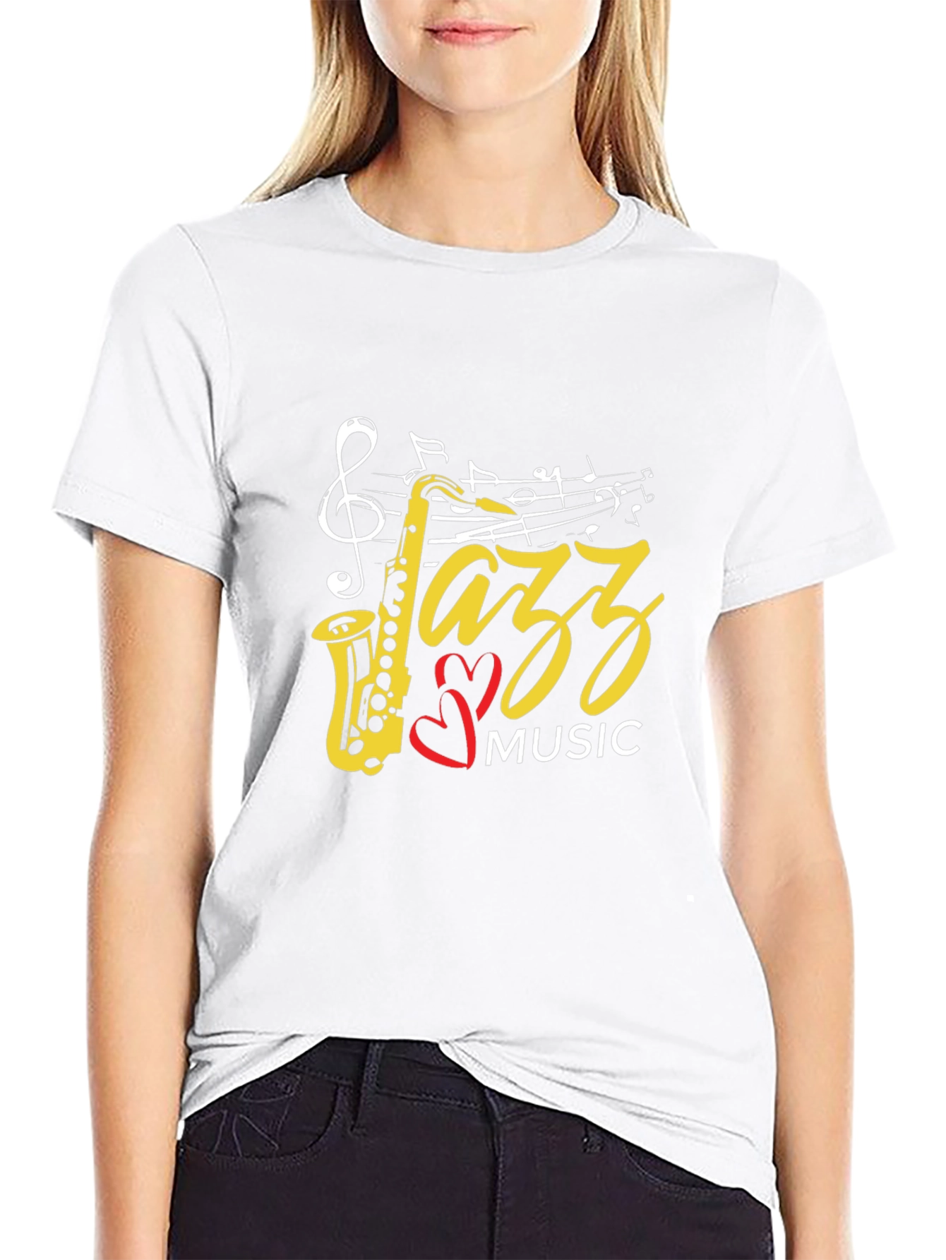 Jazz Music Saxophone Graphic Black T-Shirt