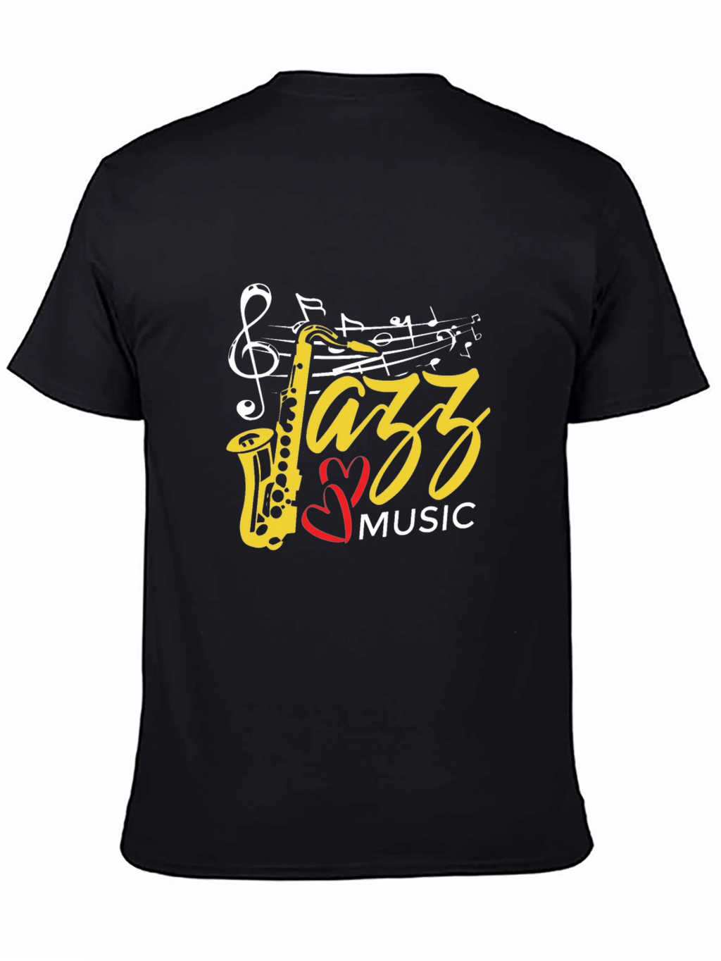 Jazz Music Saxophone Graphic Black T-Shirt