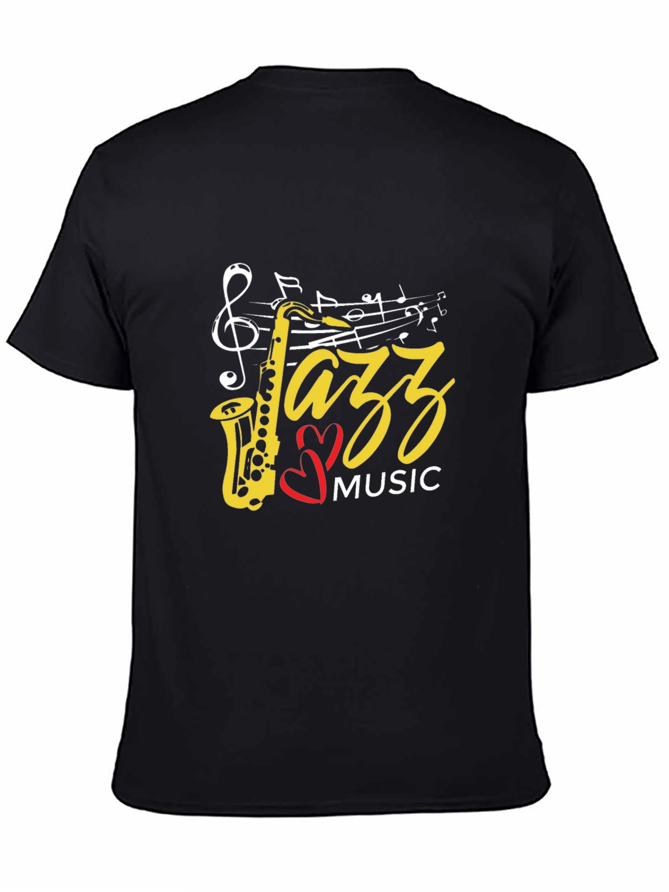 Jazz Music Saxophone Graphic Black T-Shirt