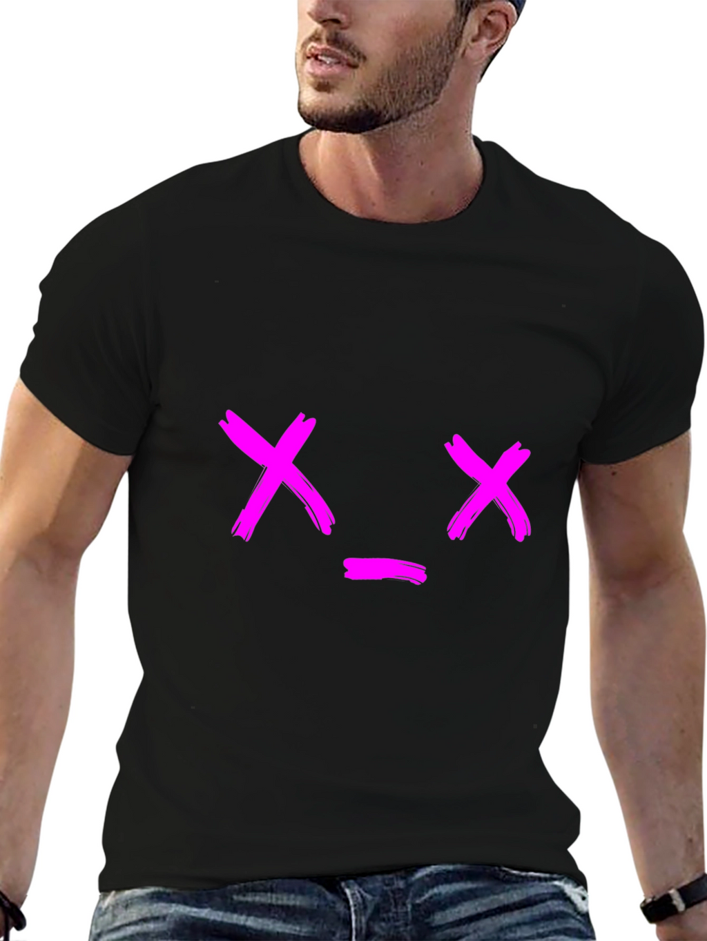 Black T-Shirt with Pink Dead Inside Graphic