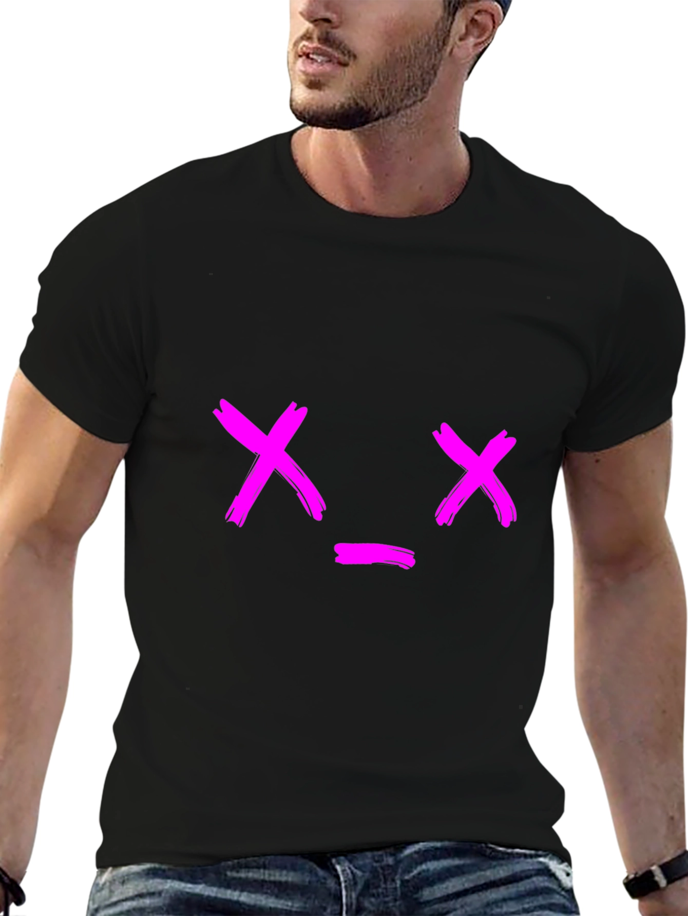 Black T-Shirt with Pink Dead Inside Graphic