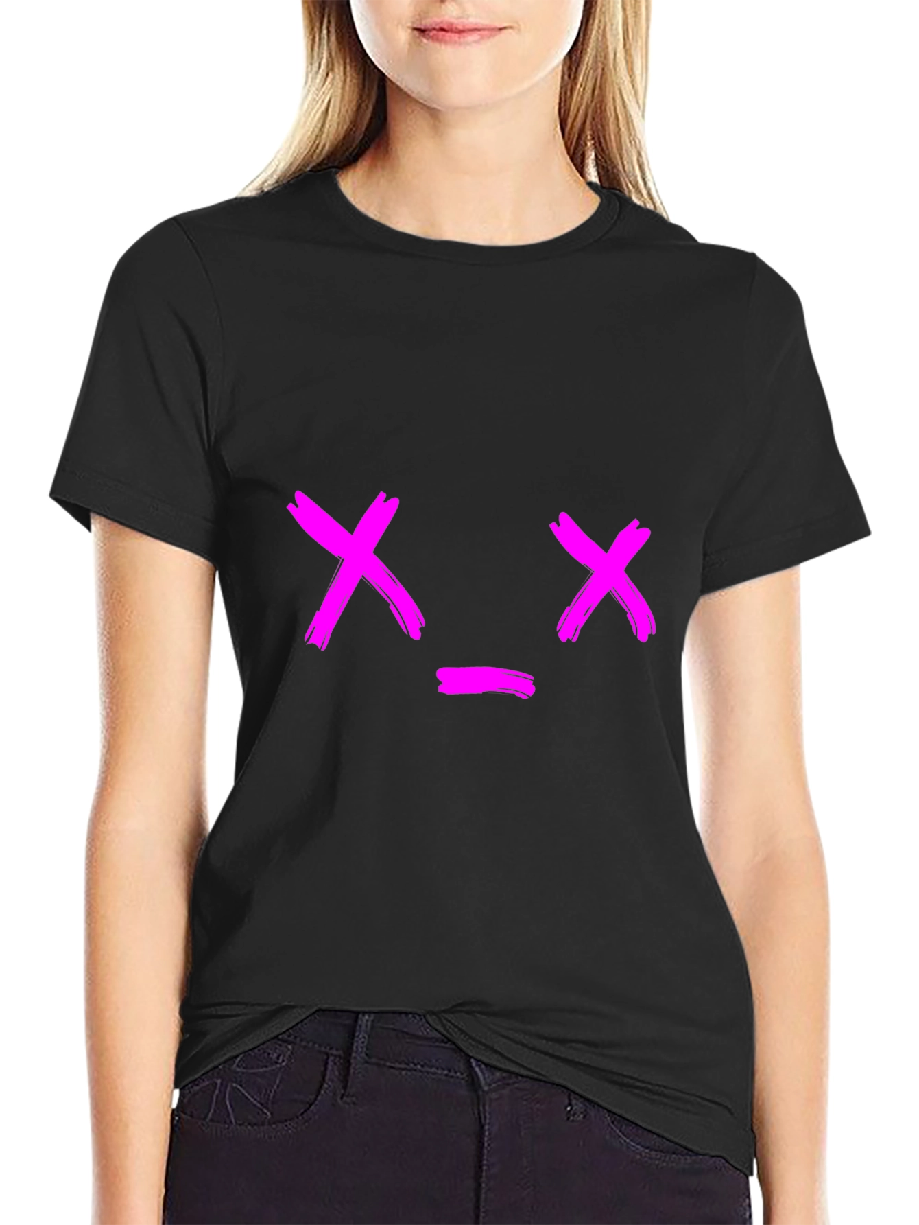 Black T-Shirt with Pink Dead Inside Graphic