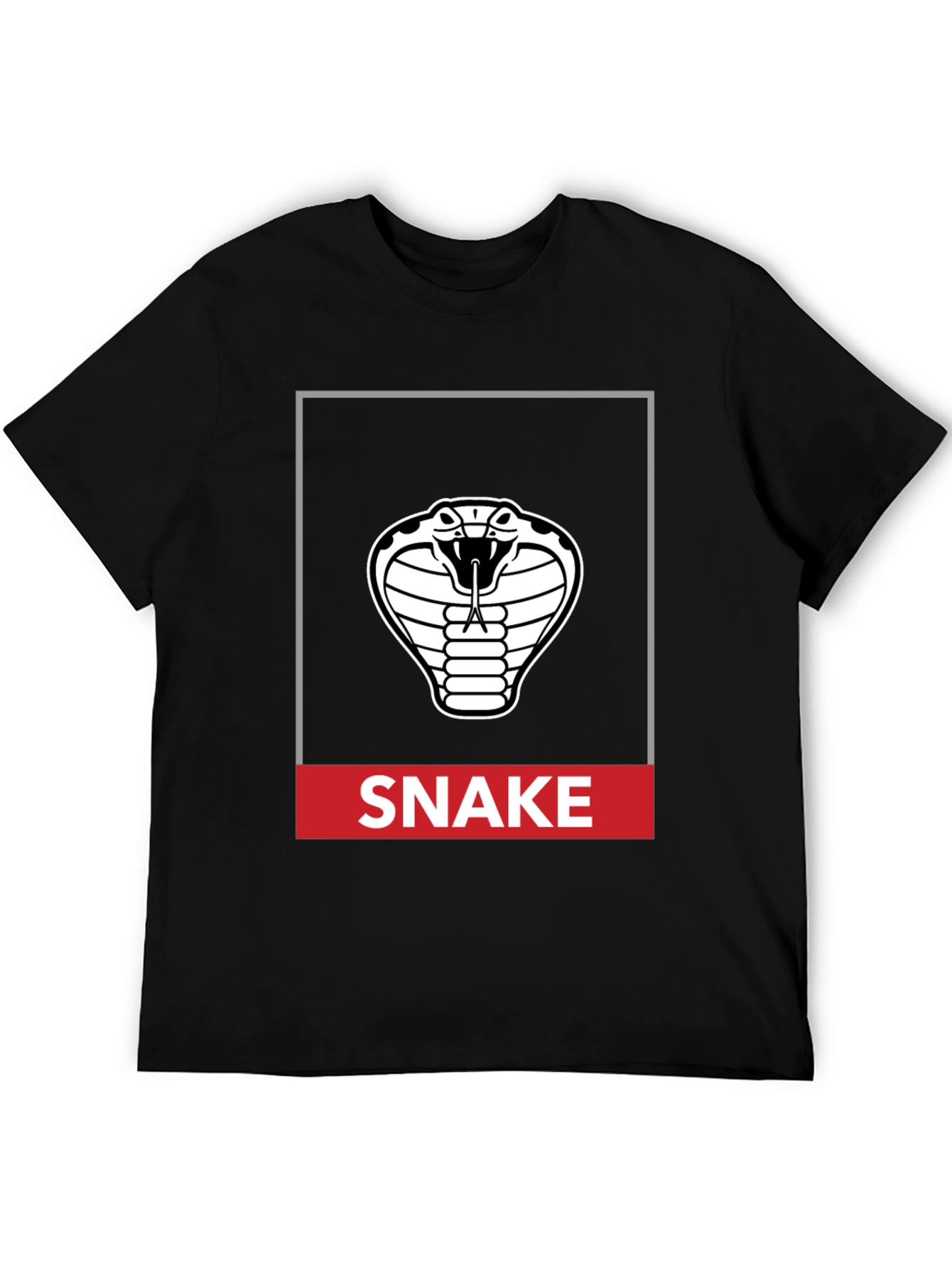 Cobra Snake Graphic T-Shirt - Mens Black Tee