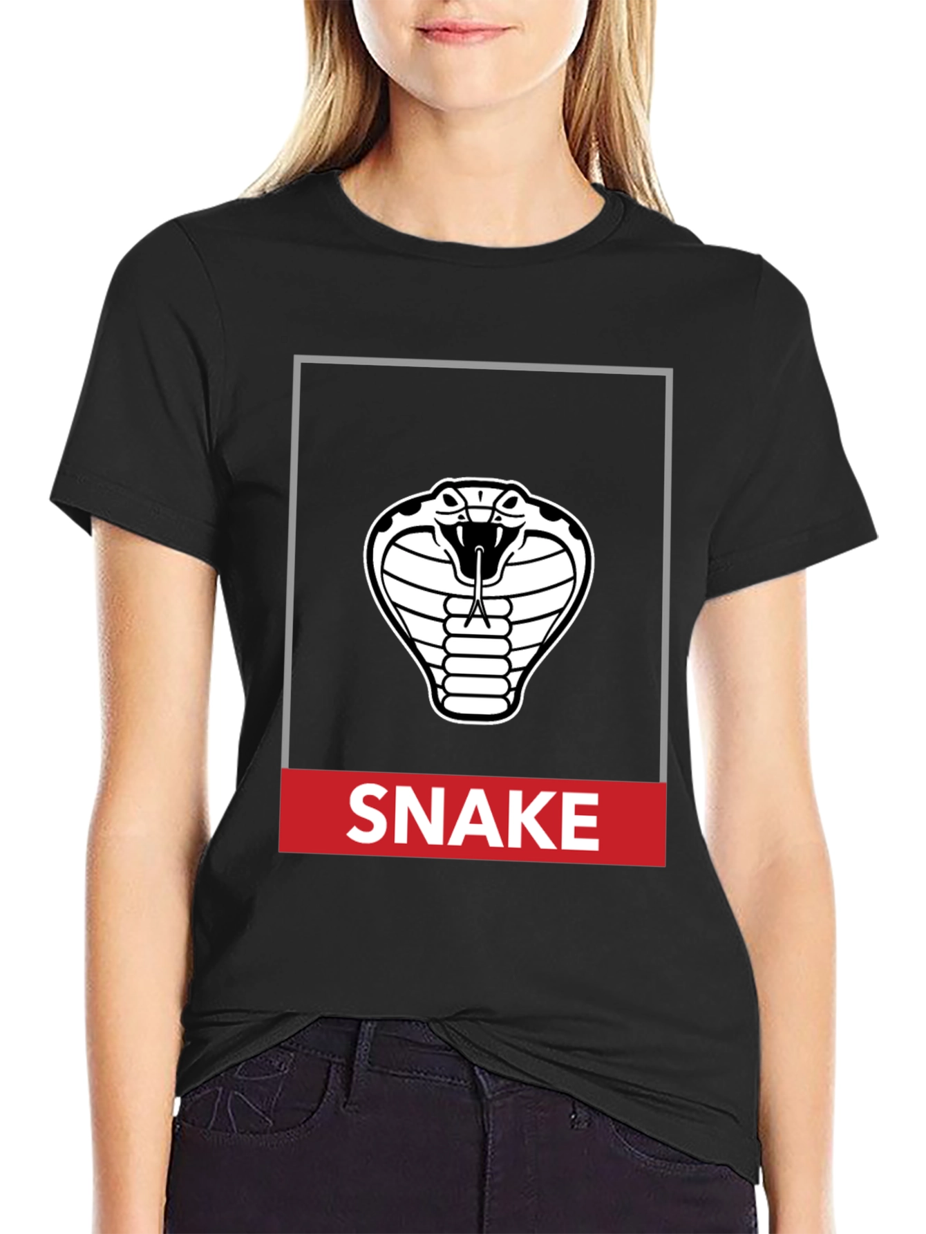 Cobra Snake Graphic T-Shirt - Mens Black Tee