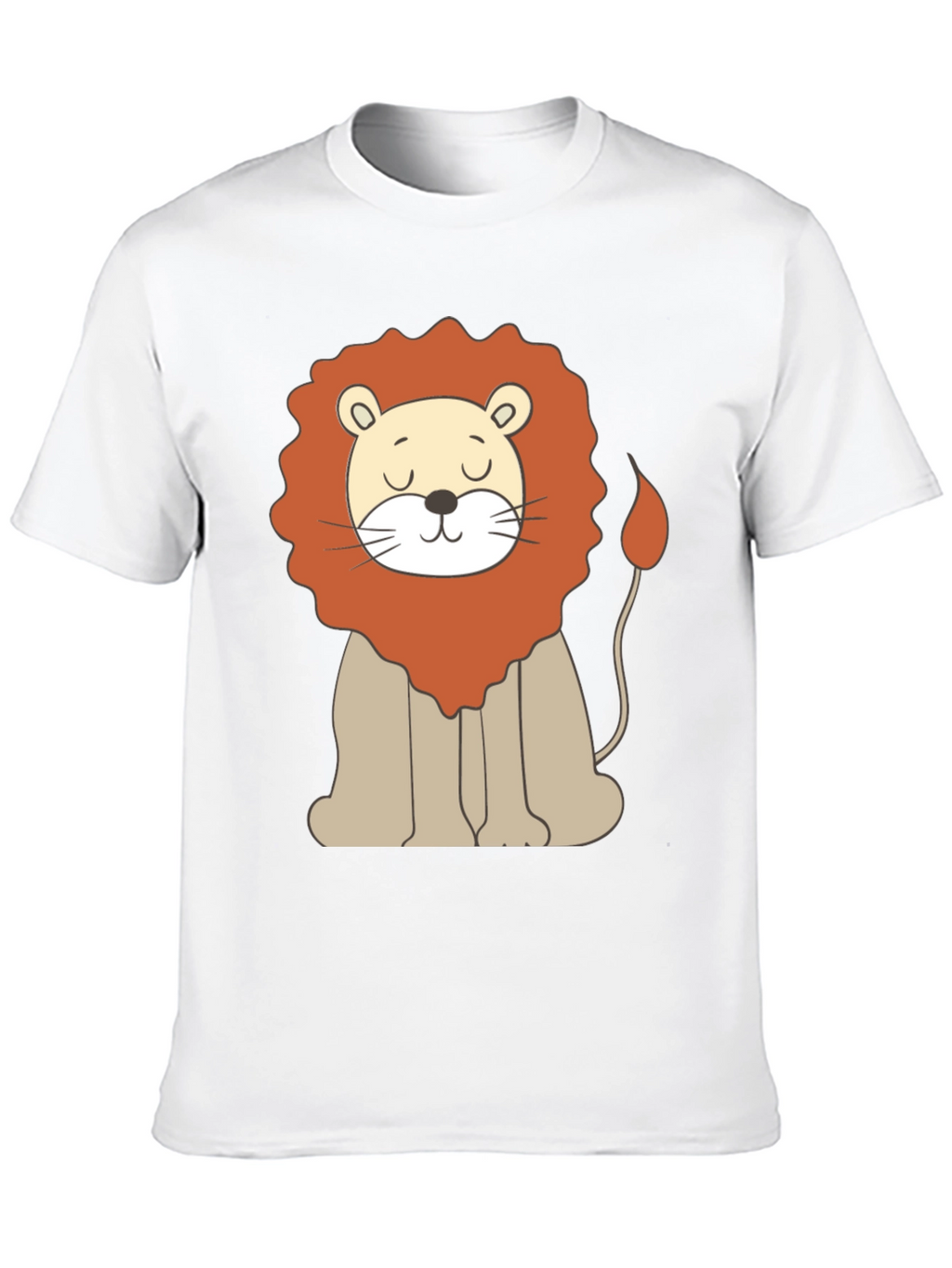 Cute Cartoon Lion Graphic Black T-Shirt