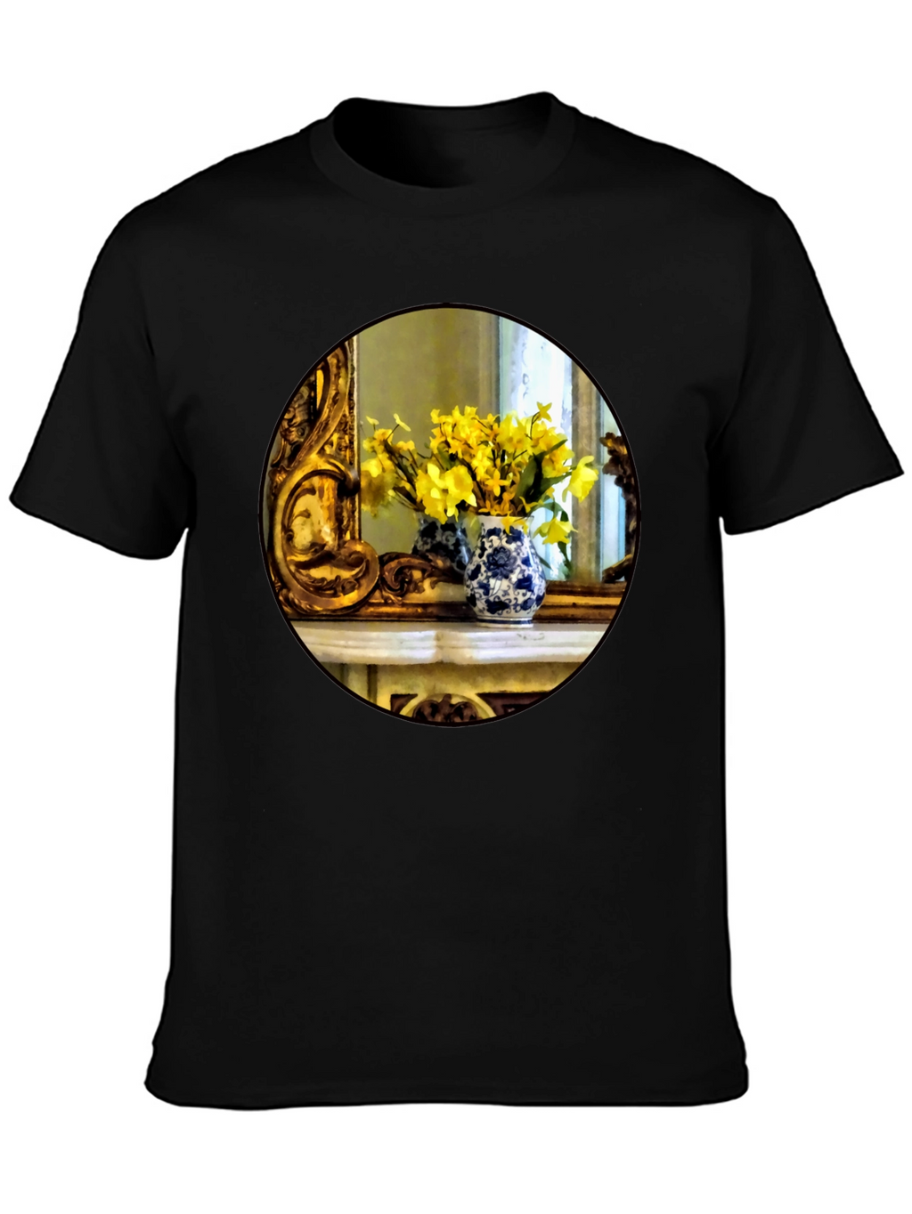 Floral Vase Graphic Tee - Artistic Impression T-Shirt