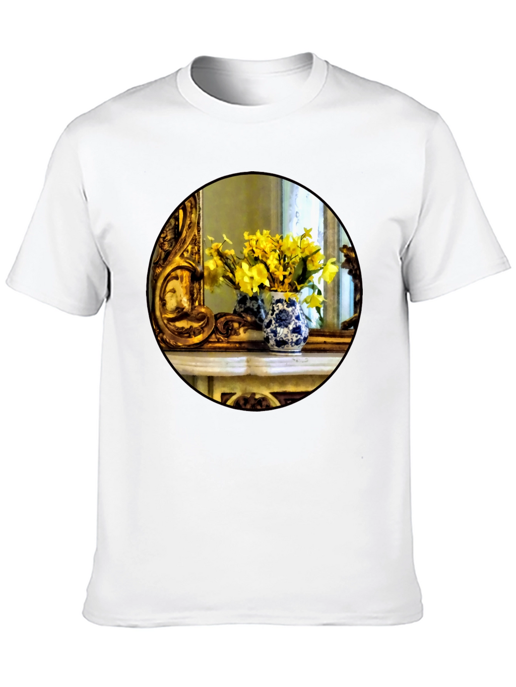 Floral Vase Graphic Tee - Artistic Impression T-Shirt