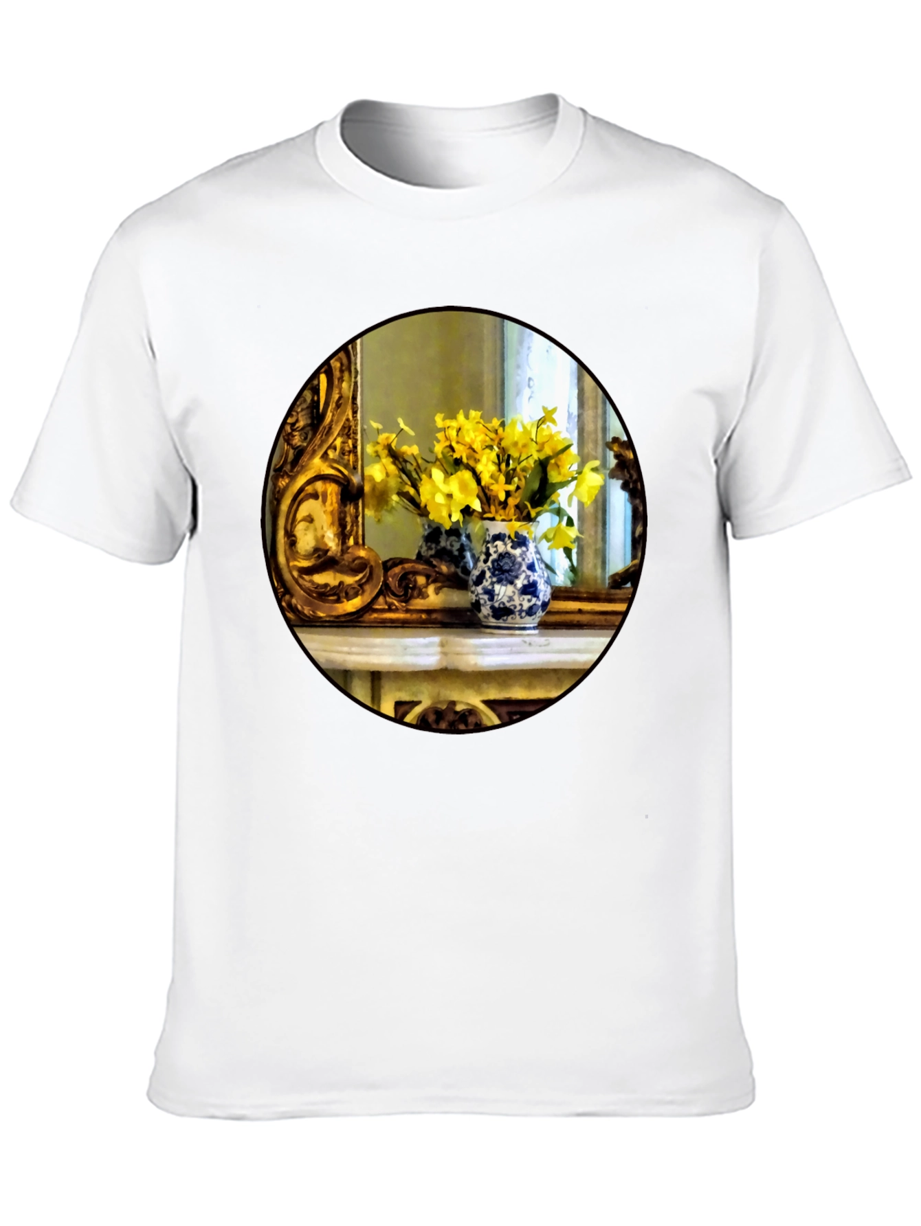 Floral Vase Graphic Tee - Artistic Impression T-Shirt