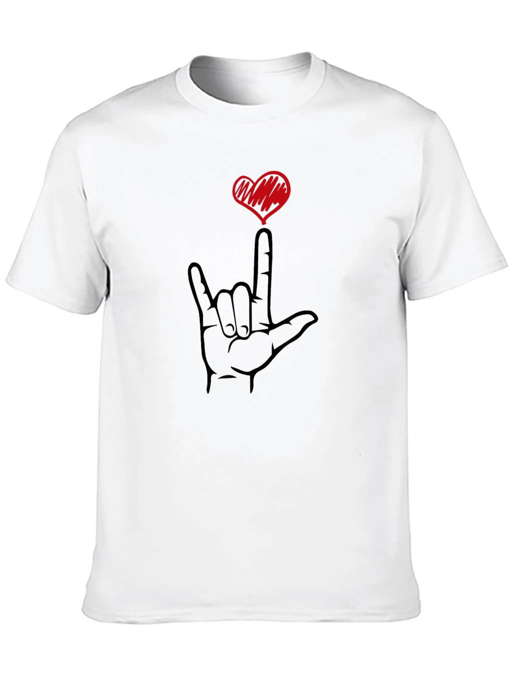 I Love You Hand Sign Black T-Shirt