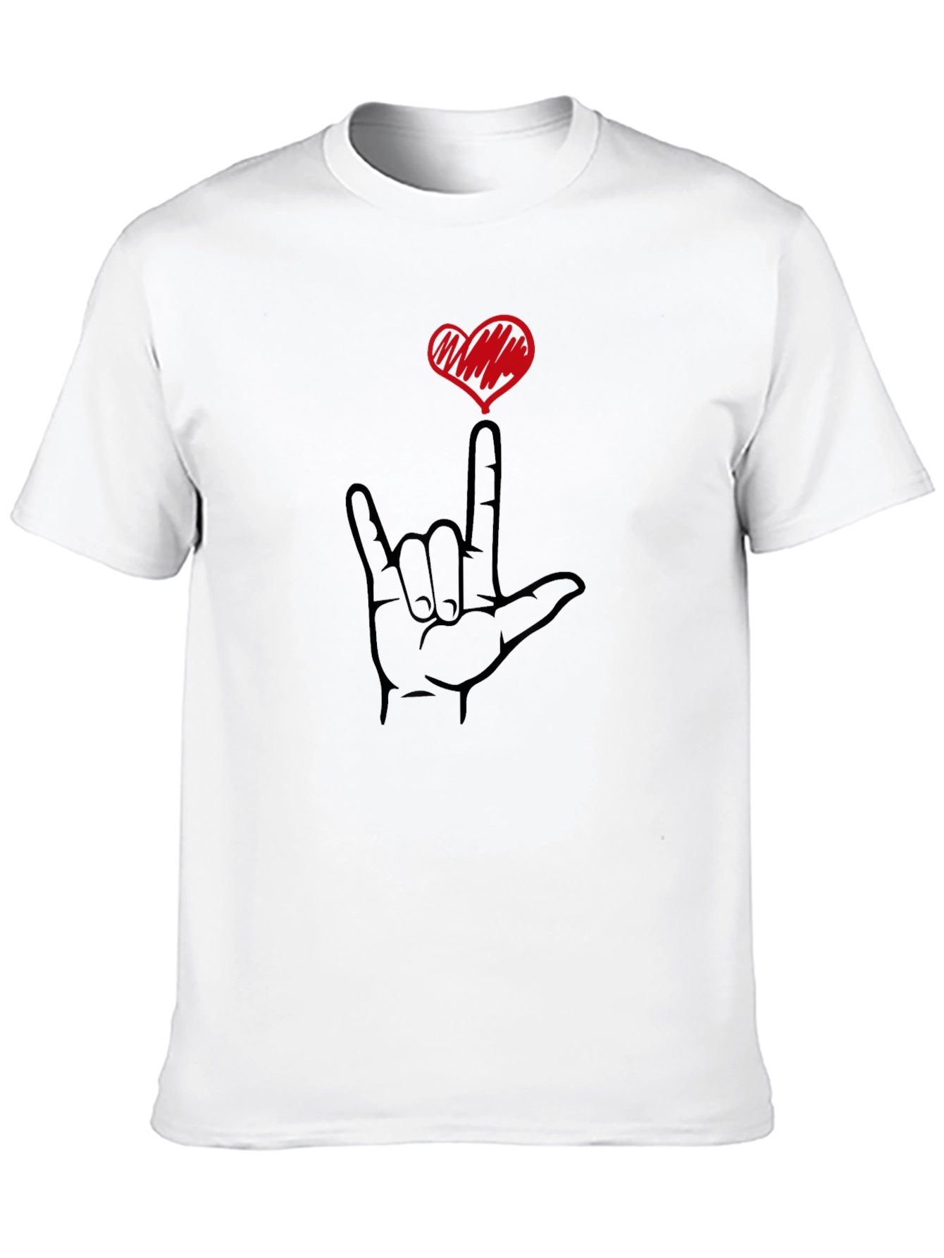 I Love You Hand Sign Black T-Shirt