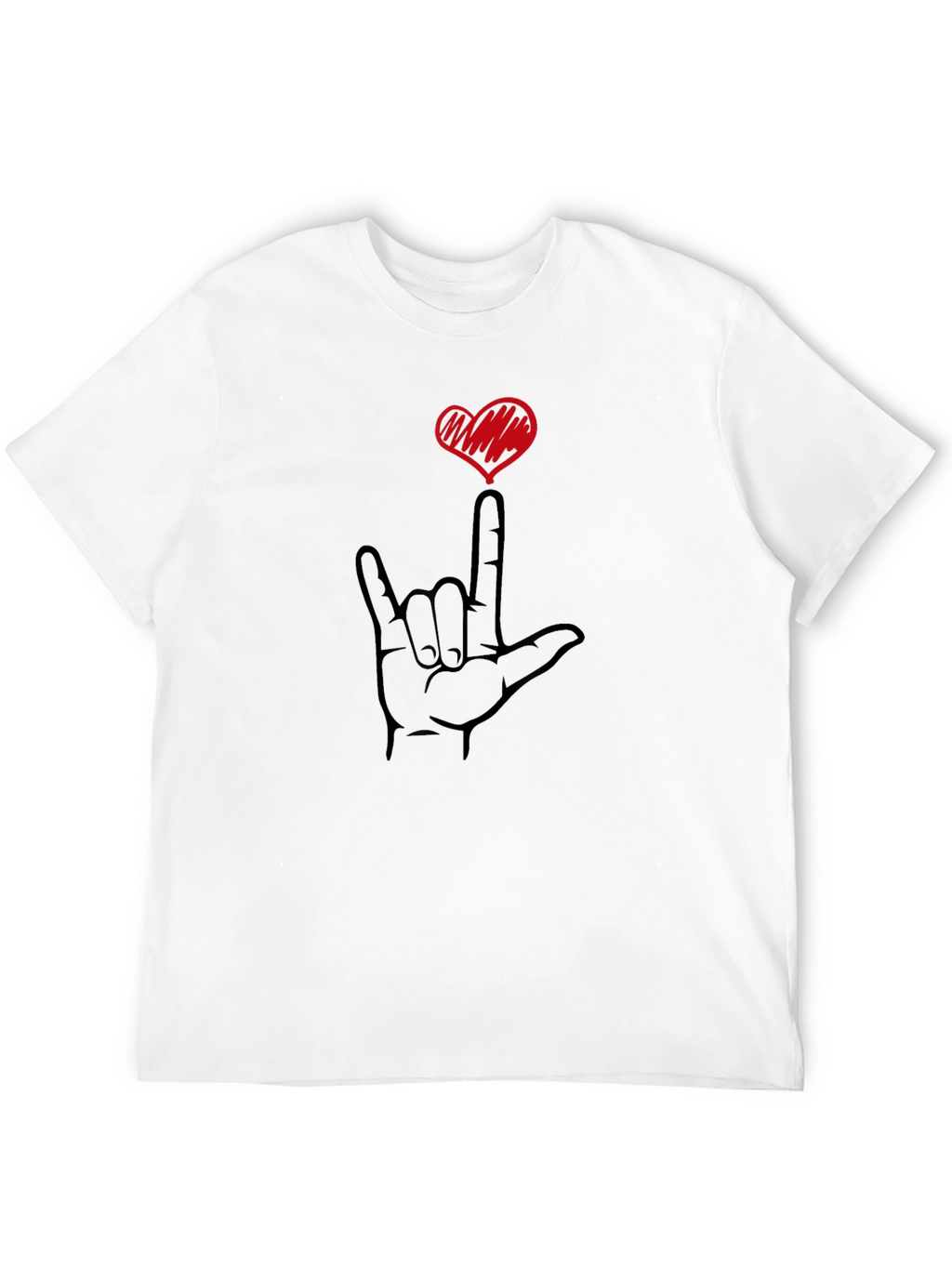 I Love You Hand Sign Black T-Shirt