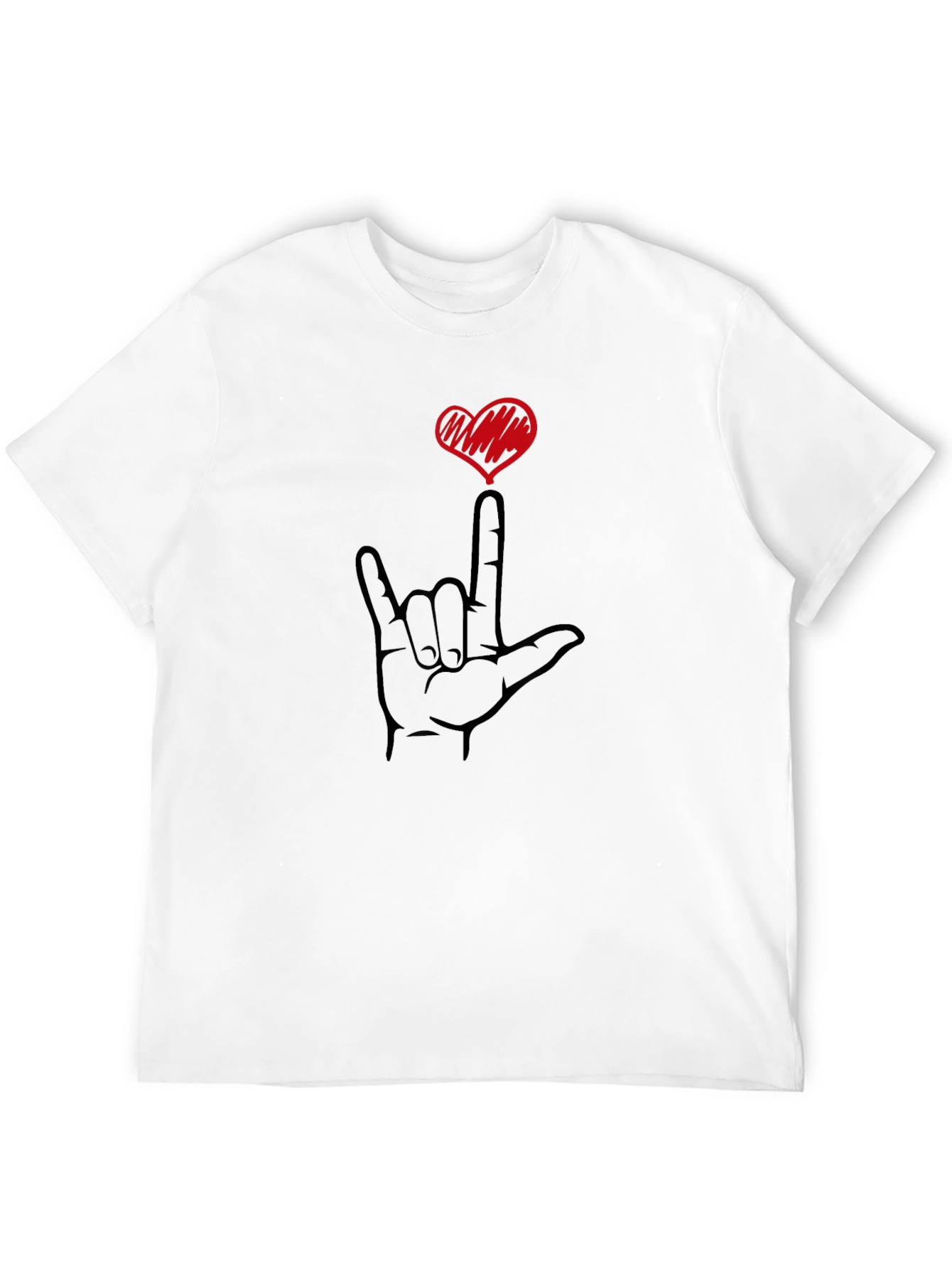 I Love You Hand Sign Black T-Shirt