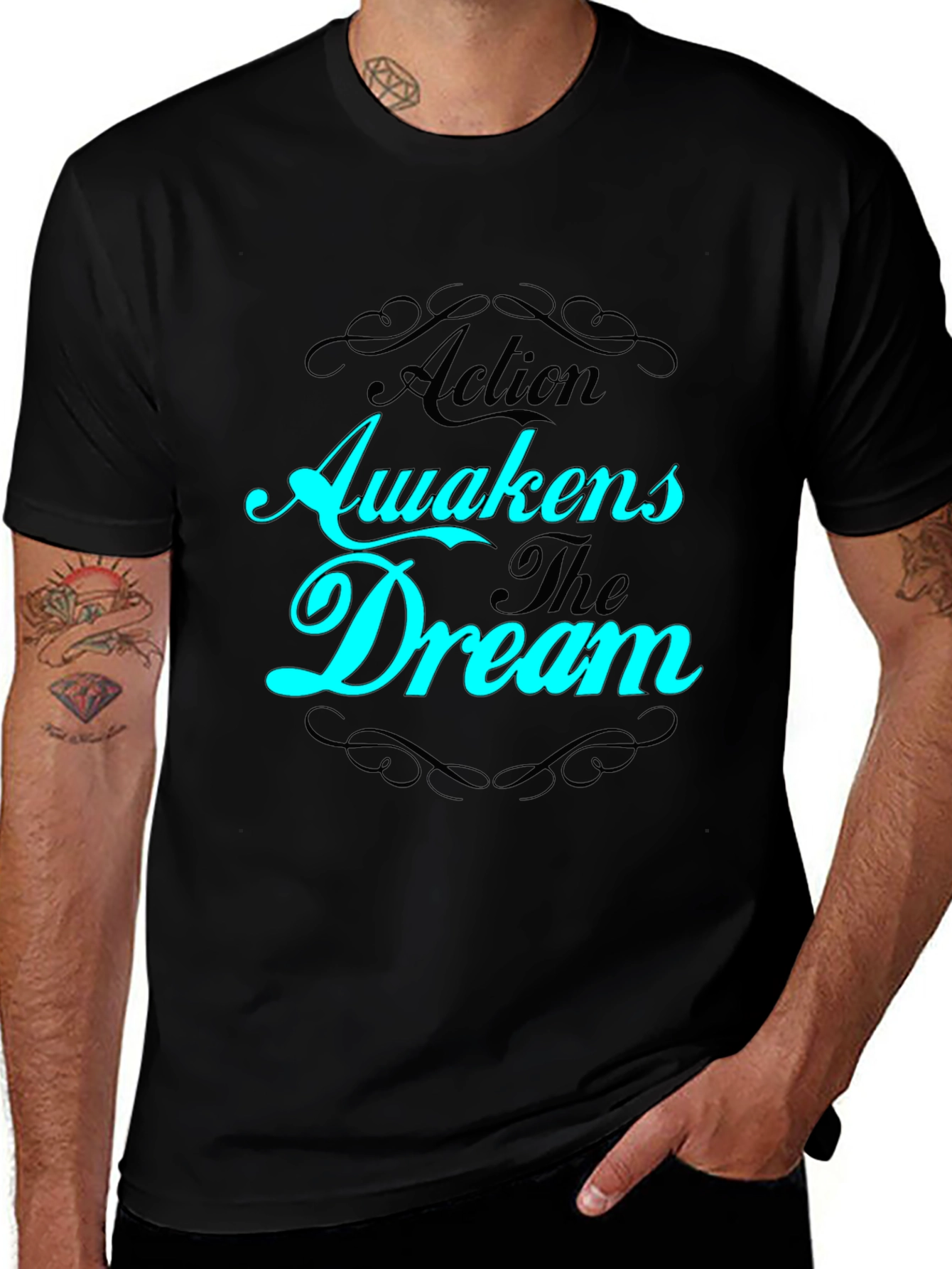Action Awakens The Dream Black T-Shirt