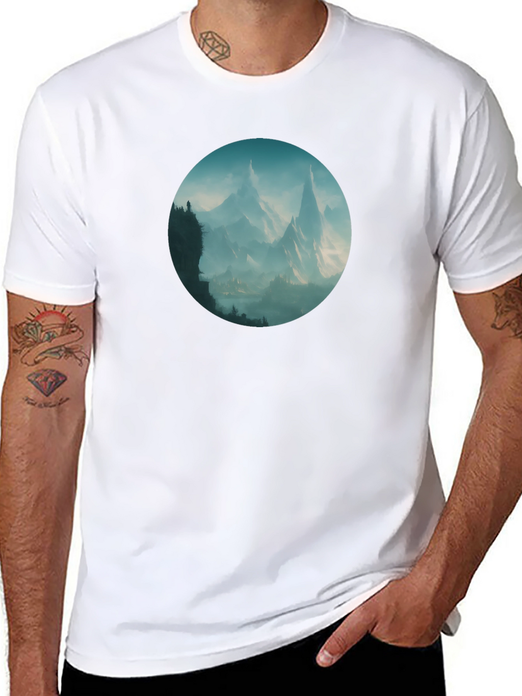 Mountain Vista Graphic Tee - Stylish Black T-Shirt
