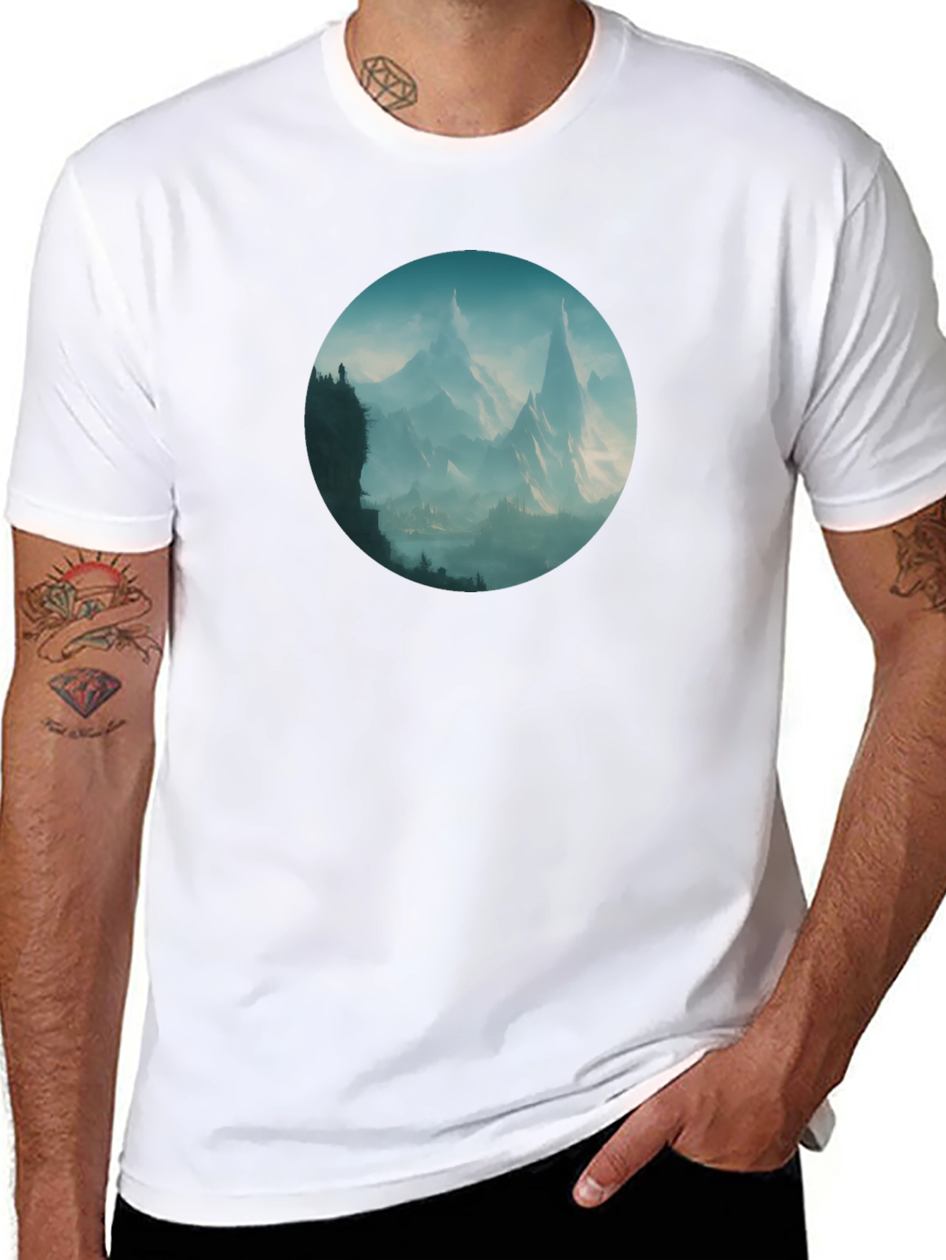 Mountain Vista Graphic Tee - Stylish Black T-Shirt