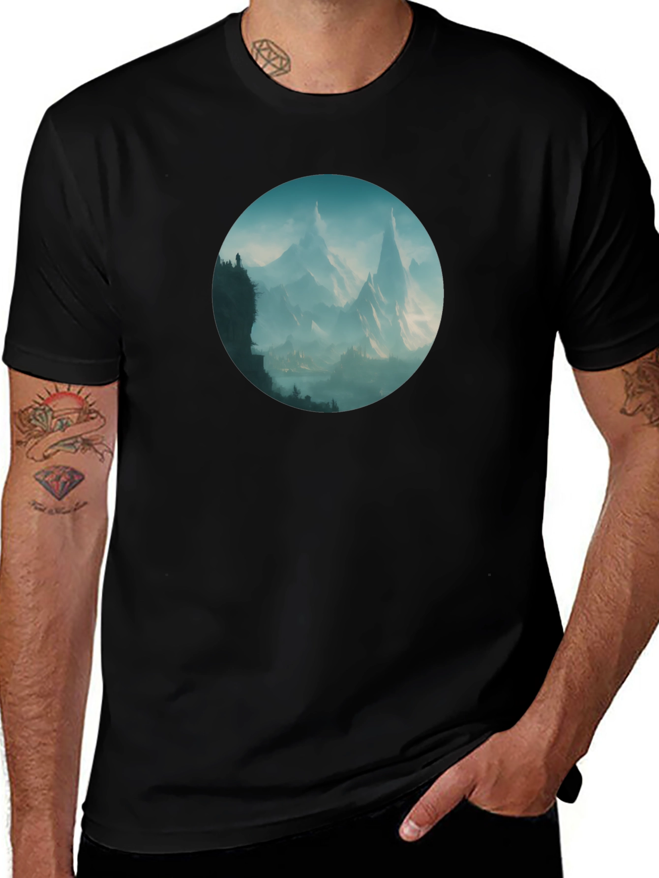 Mountain Vista Graphic Tee - Stylish Black T-Shirt