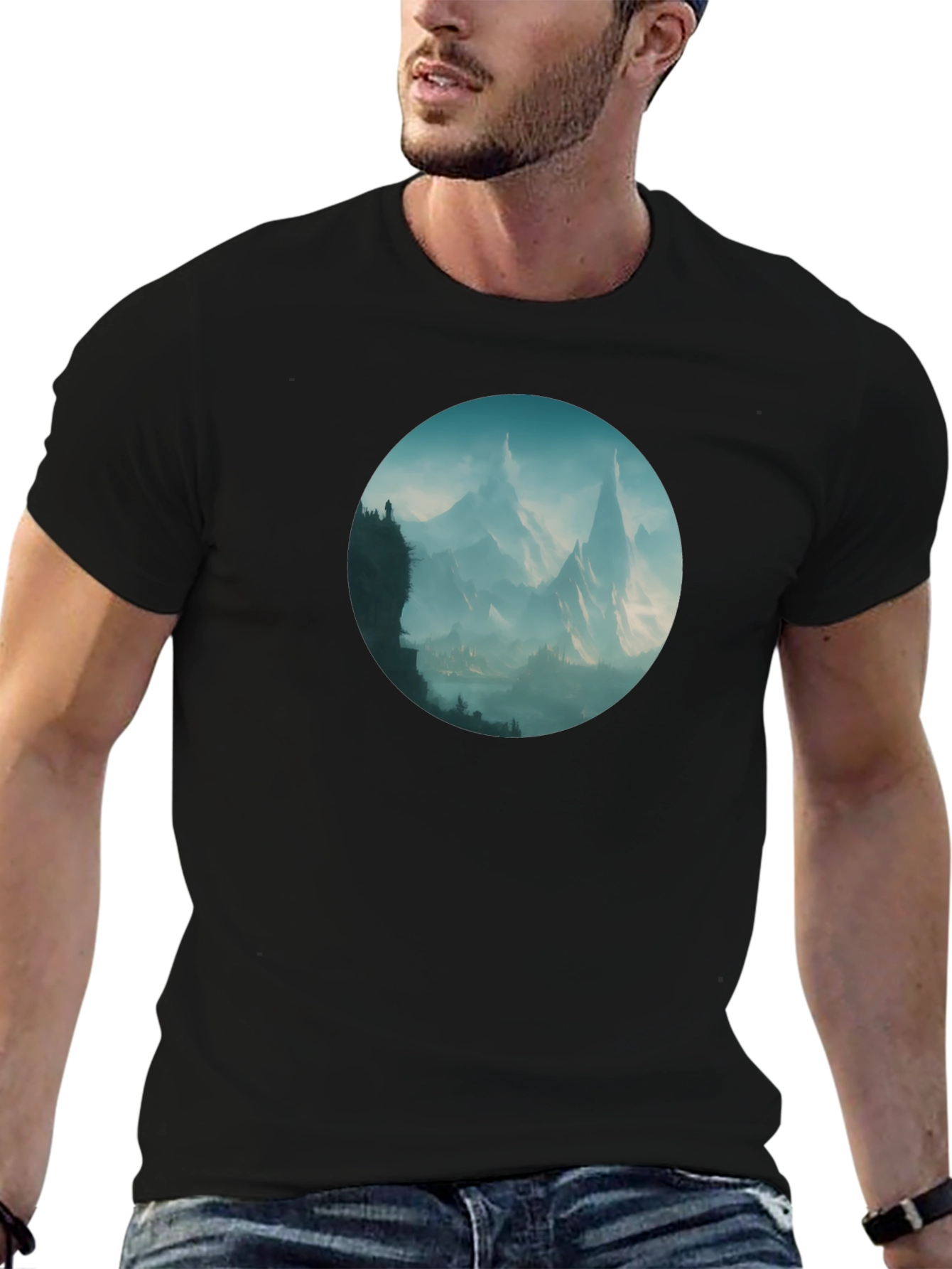 Mountain Vista Graphic Tee - Stylish Black T-Shirt