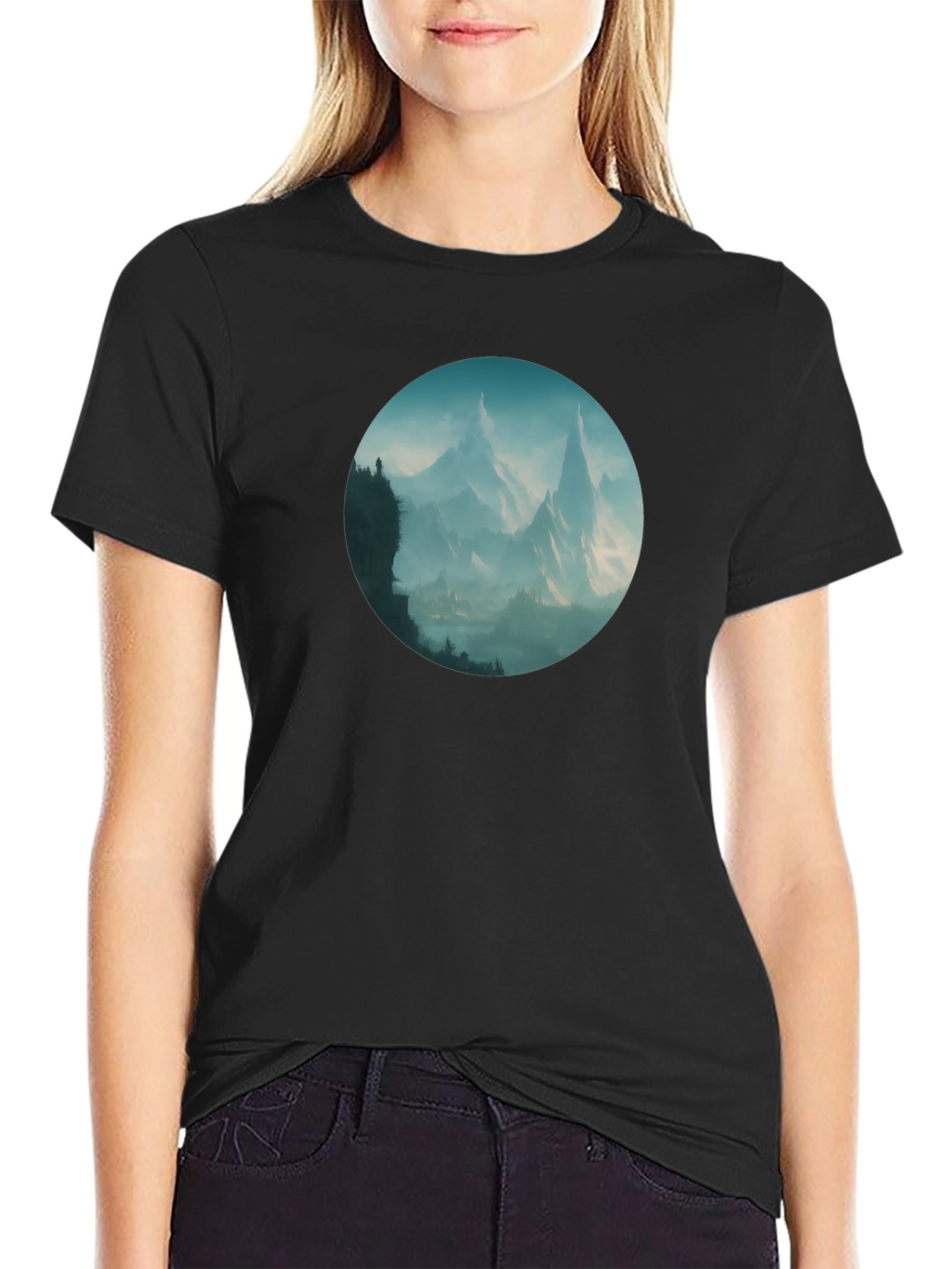 Mountain Vista Graphic Tee - Stylish Black T-Shirt