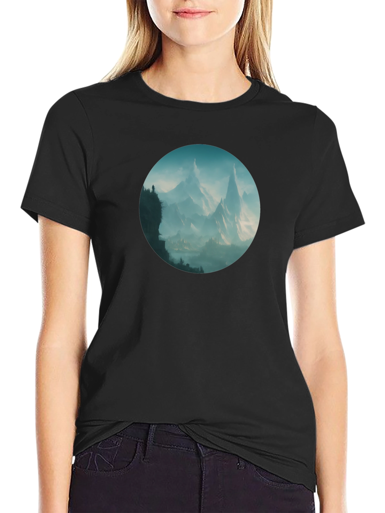 Mountain Vista Graphic Tee - Stylish Black T-Shirt