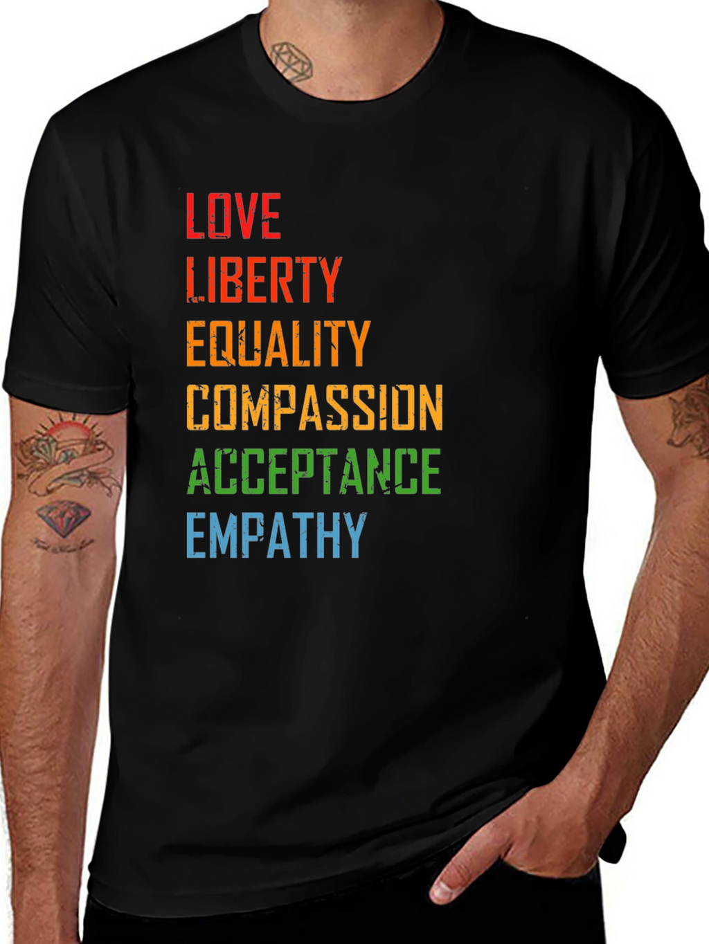 Love Liberty Equality Black Graphic Tee