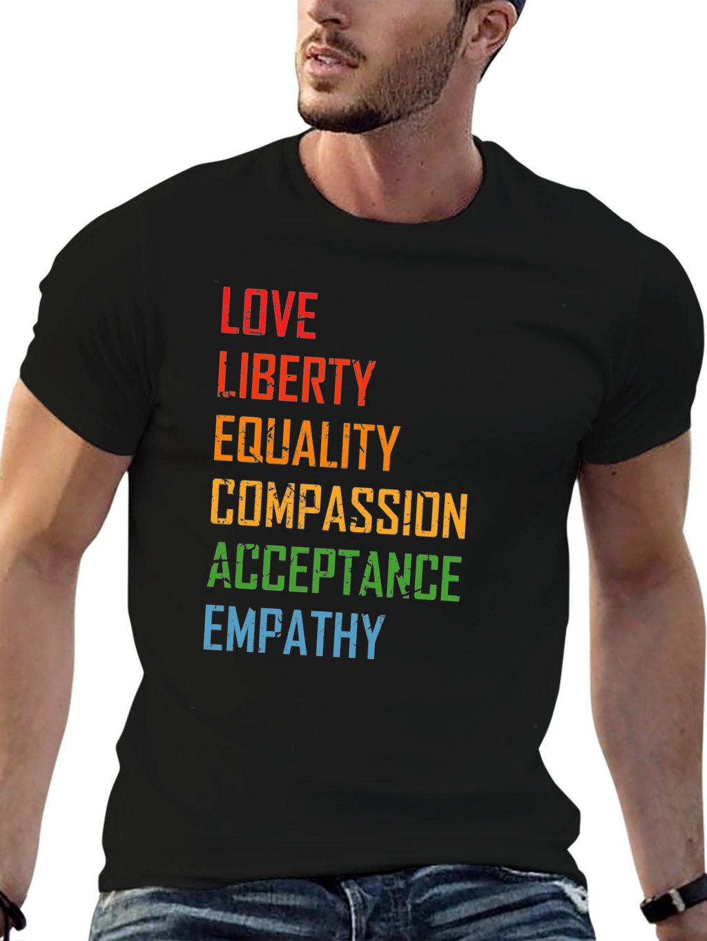 Love Liberty Equality Black Graphic Tee