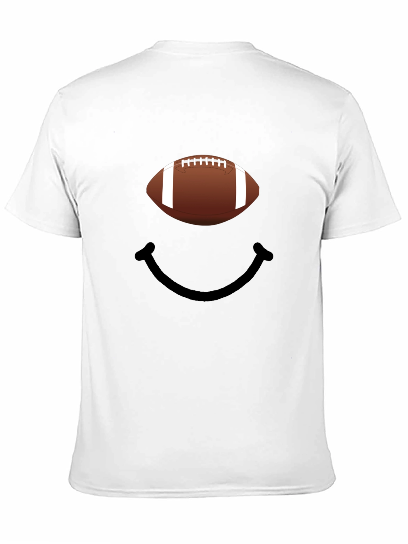 Football Smiley Face Graphic Tee - Black