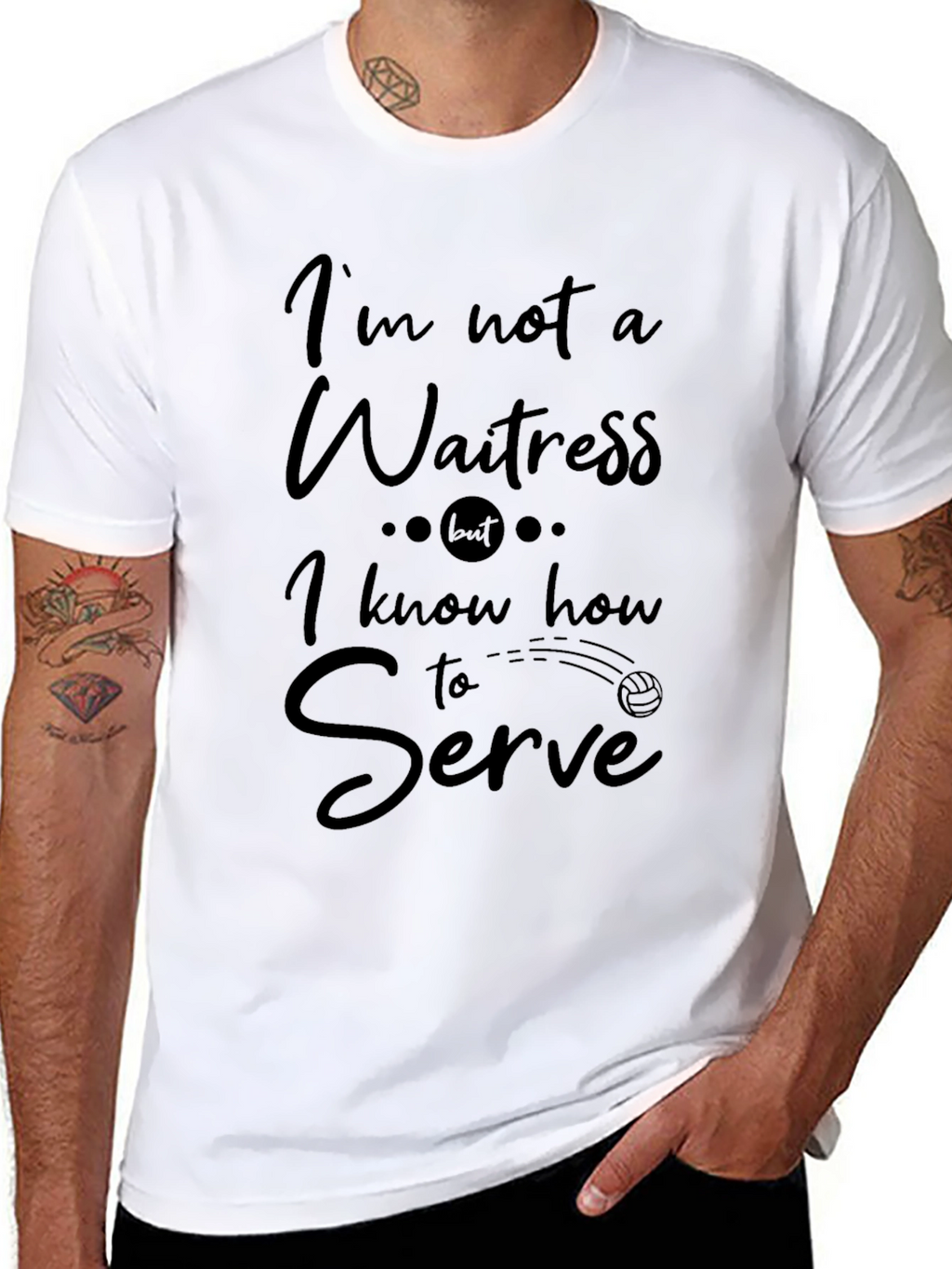 Funny Volleyball Serve T-Shirt - Im Not a Waitress