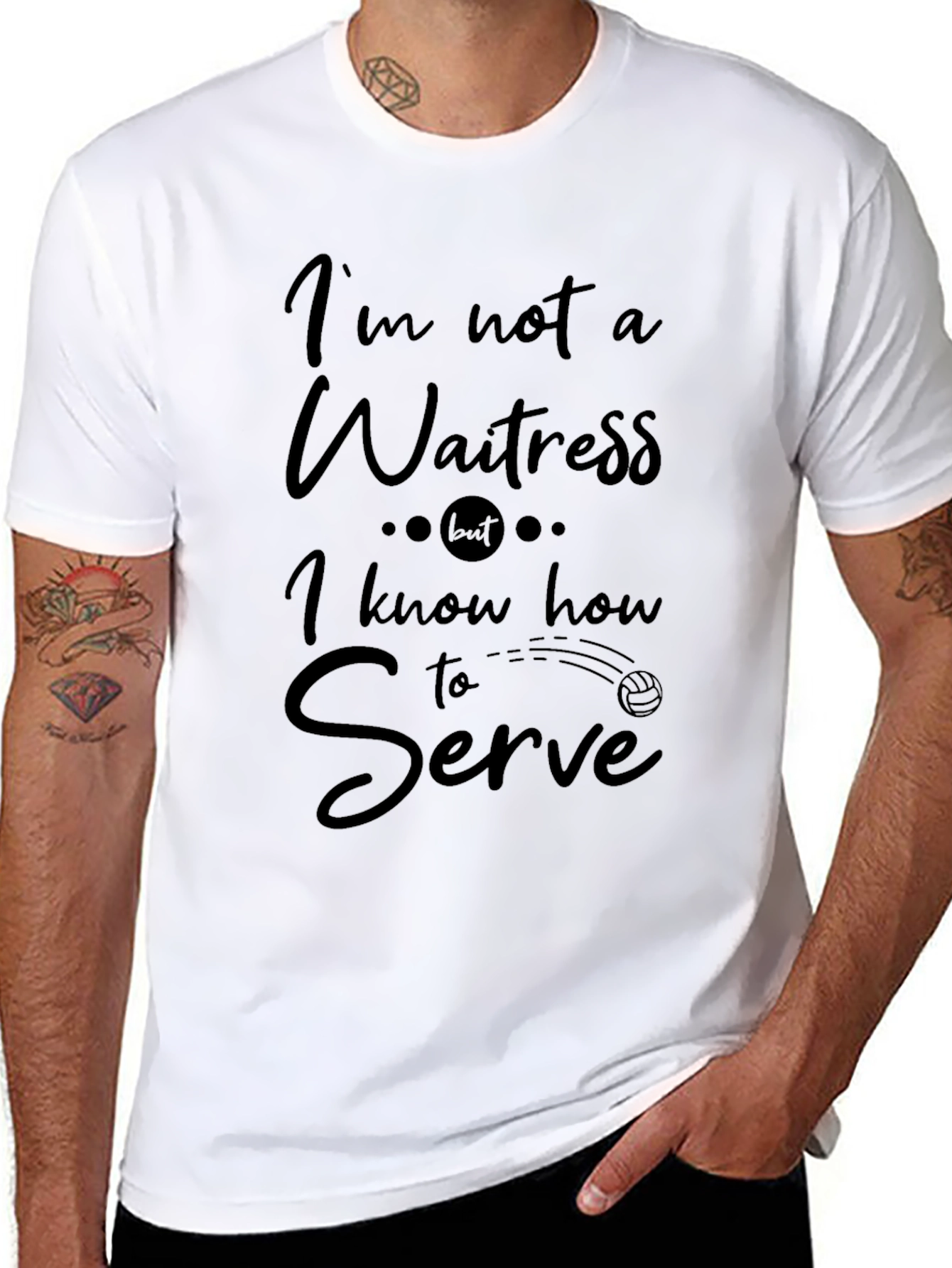 Funny Volleyball Serve T-Shirt - Im Not a Waitress